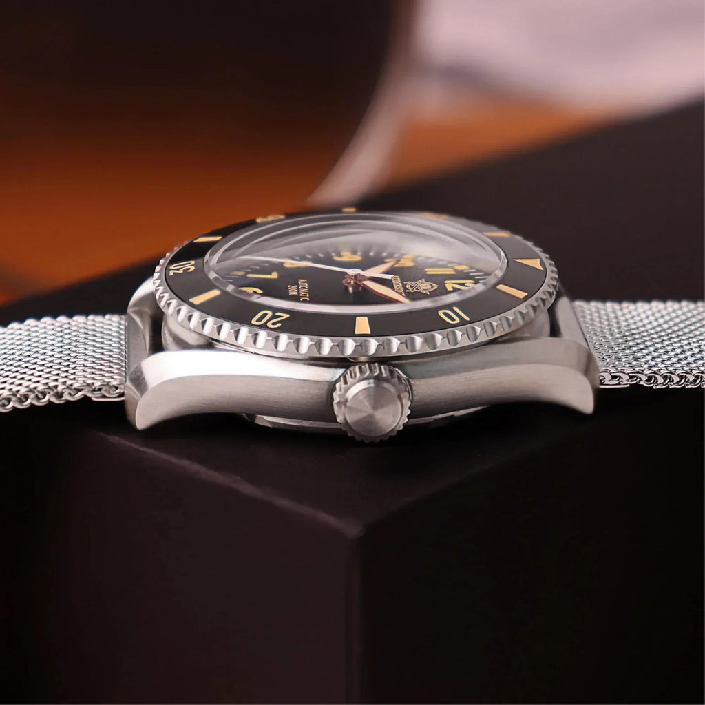 ADDIESDIVE Men's Automatic Watch Stainless Steel Mesh Band Diver 200M MY-H9 - DREAM WATCHES