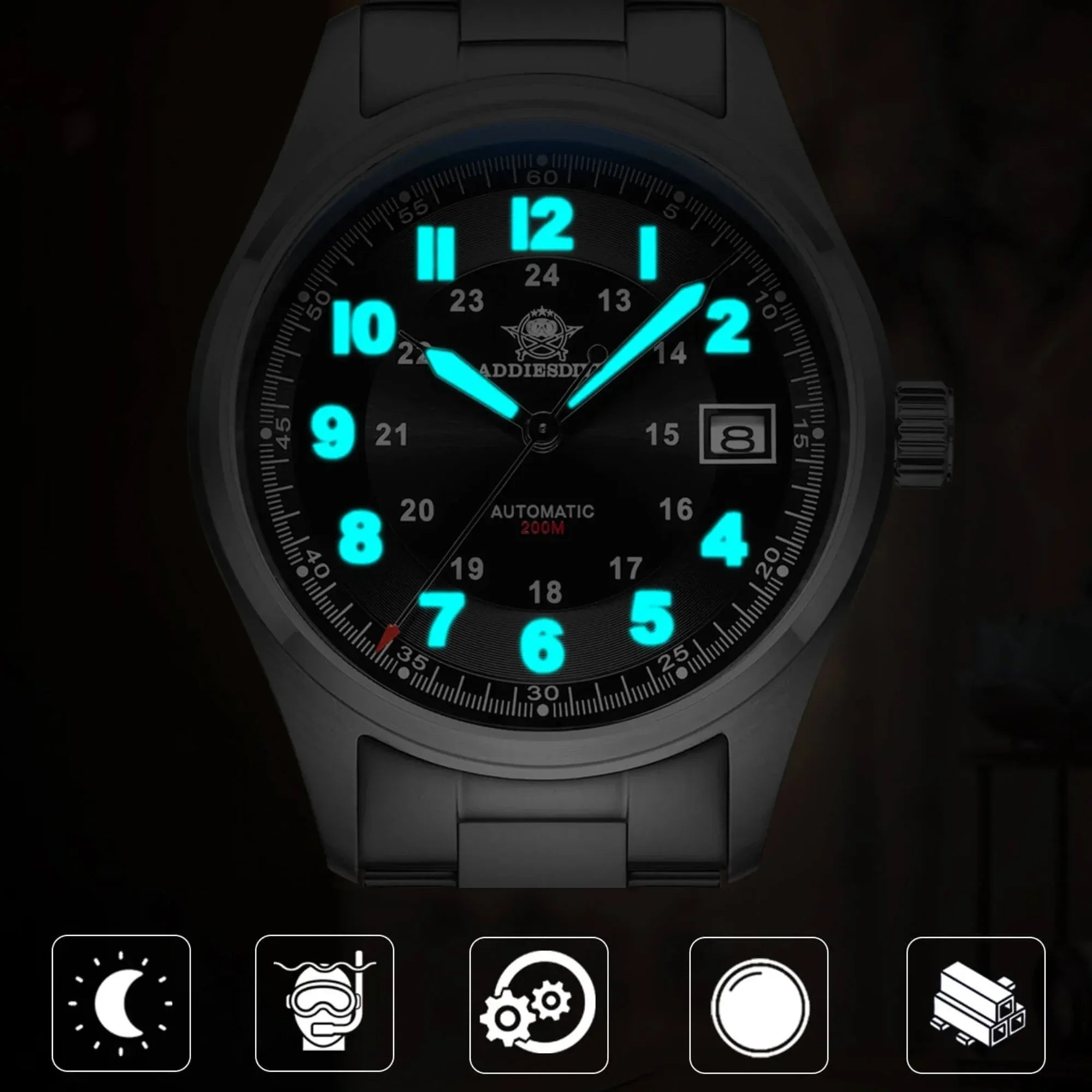 ADDIESDIVE® Men's Elegant Automatic Watch Diver 200M (AD2048) - DREAM WATCHES