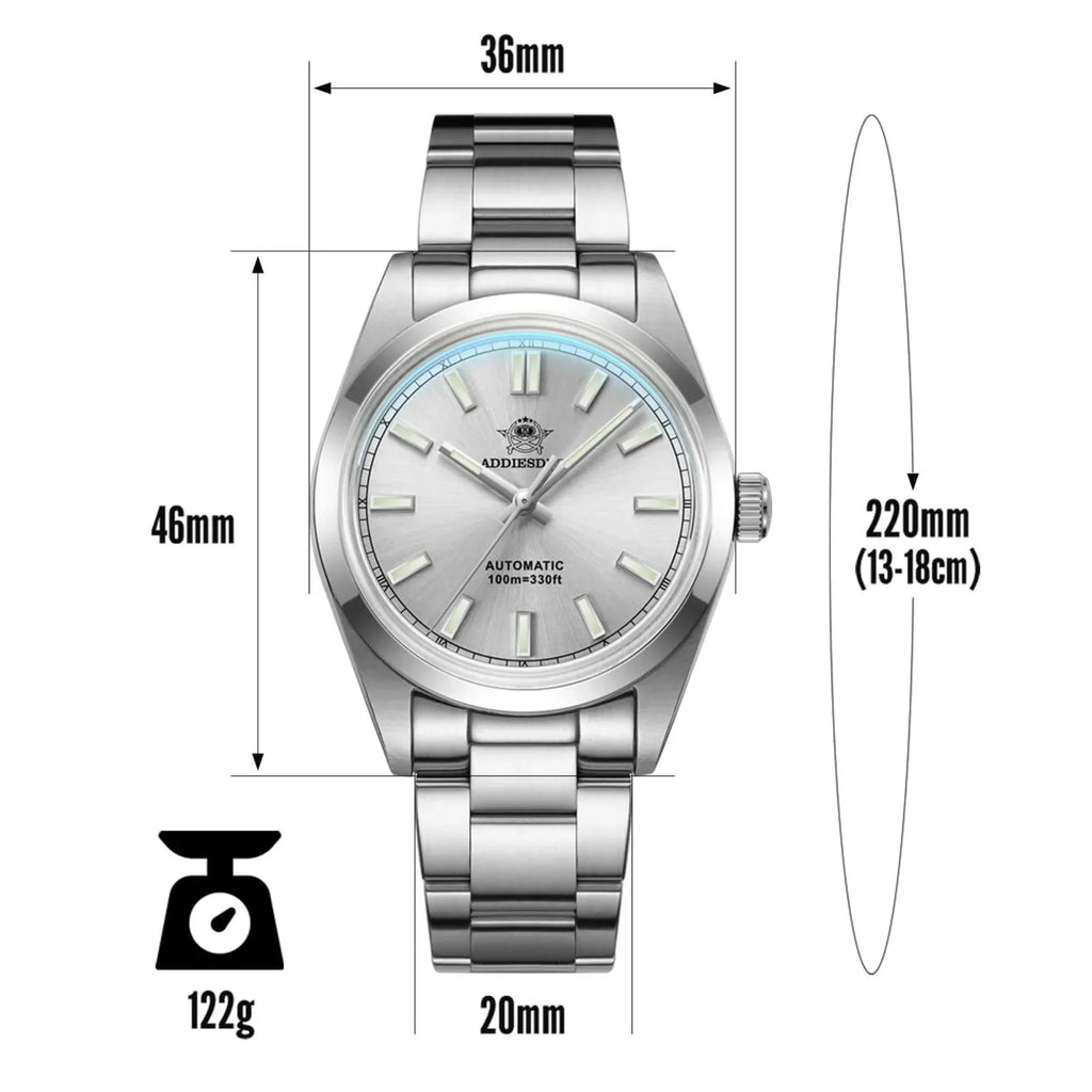 ADDIESDIVE Men's Luxury 36mm Automatic Watch PT5000 Movement (AD2028） - DREAM WATCHES