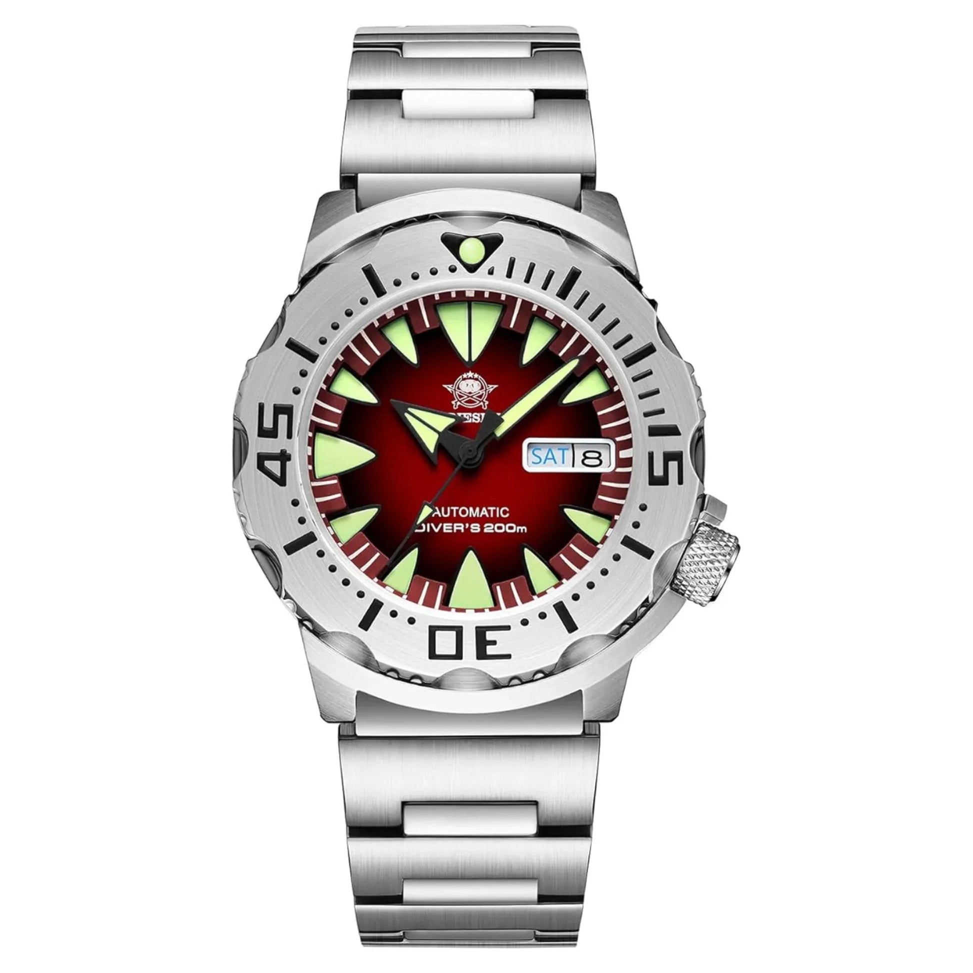 ADDIESDIVE® Monster Men's Diver Automatic Watches (AD2103) - Maroon - DREAM WATCHES