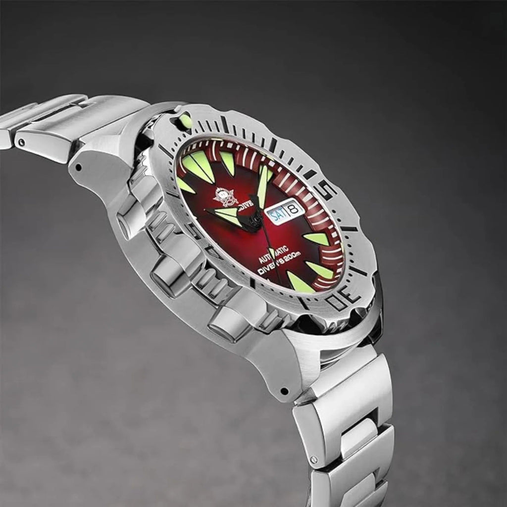 ADDIESDIVE® Monster Men's Diver Automatic Watches (AD2103) - Maroon - DREAM WATCHES