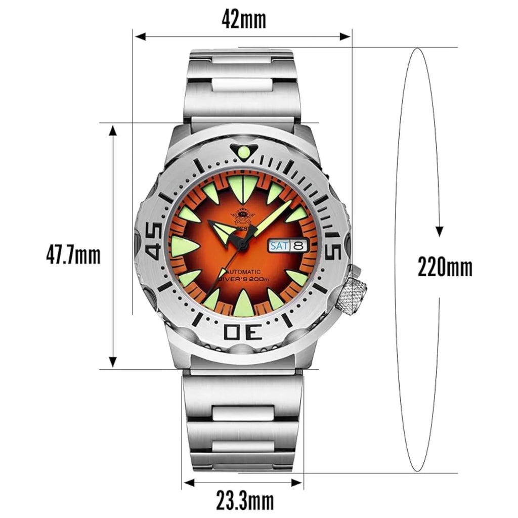 ADDIESDIVE® Monster Men's Diver Automatic Watches (AD2103) - Orange - DREAM WATCHES