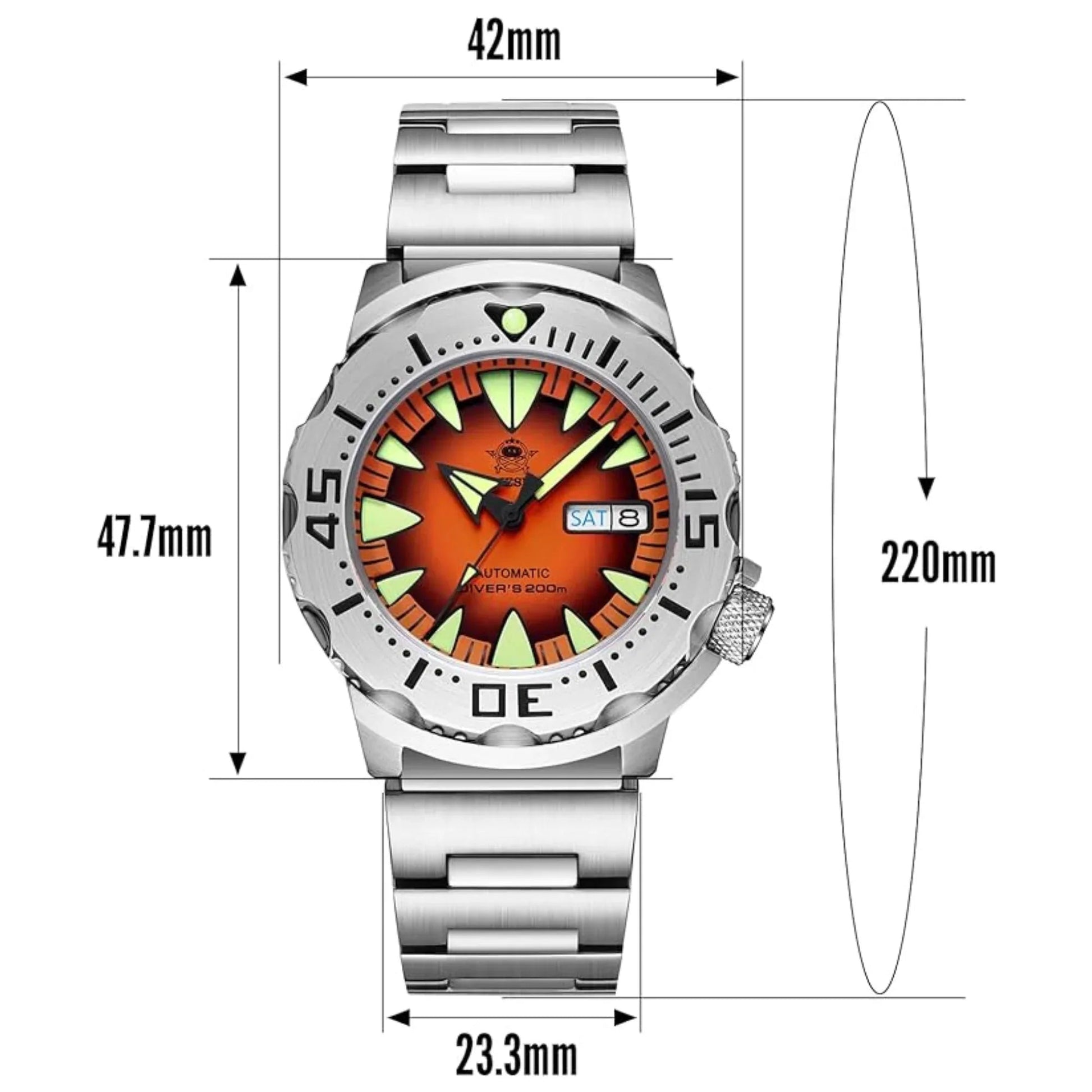 ADDIESDIVE® Monster Men's Diver Automatic Watches (AD2103) - Orange - DREAM WATCHES