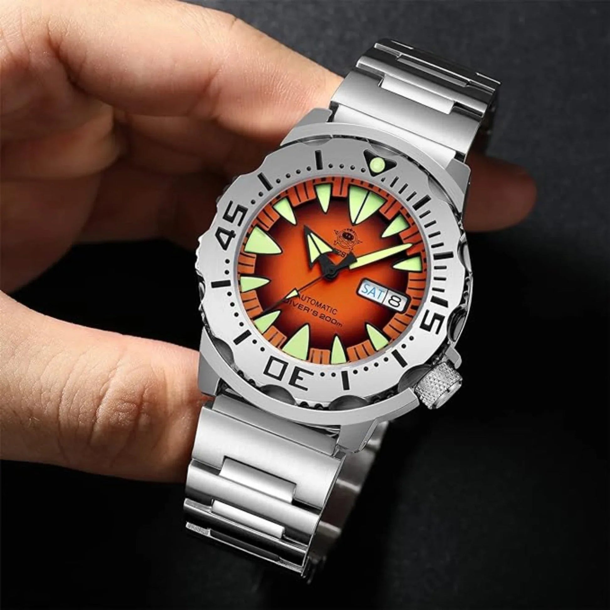 ADDIESDIVE® Monster Men's Diver Automatic Watches (AD2103) - Orange - DREAM WATCHES