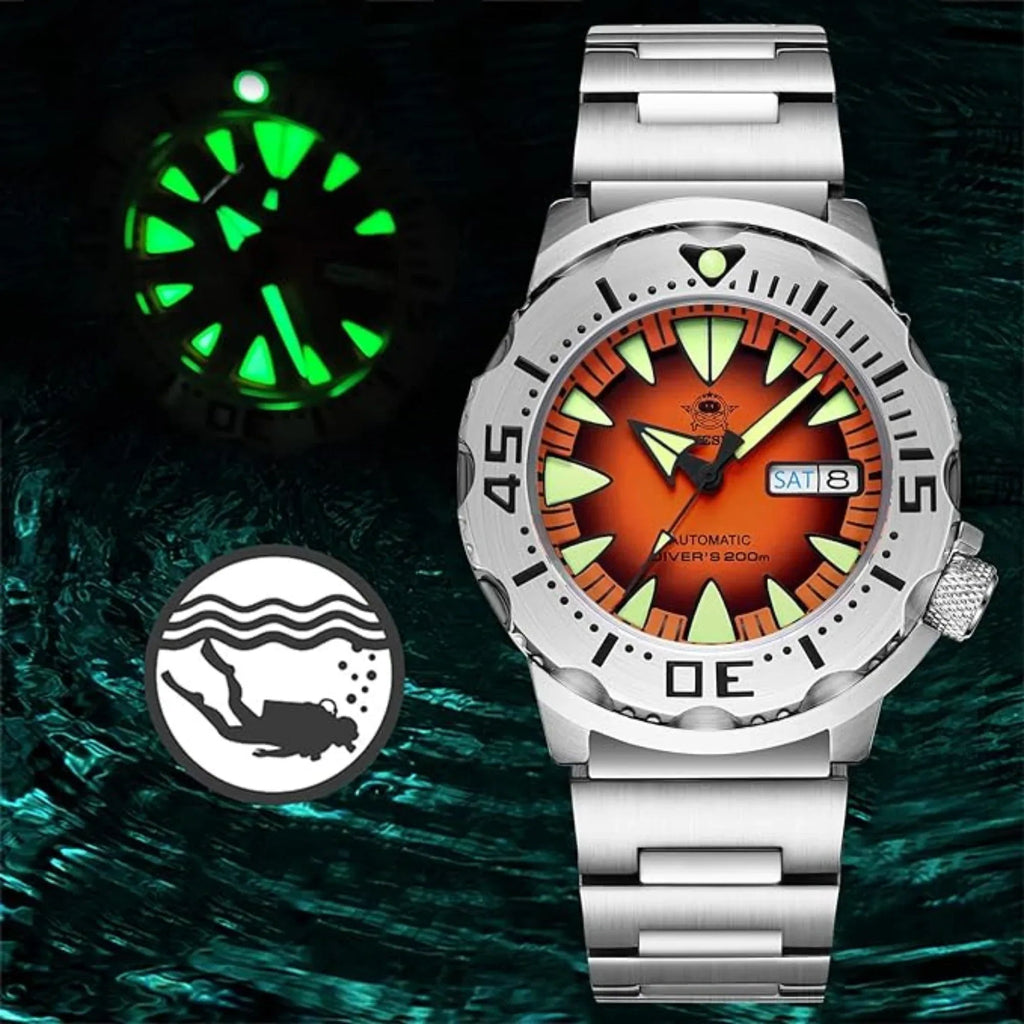 ADDIESDIVE® Monster Men's Diver Automatic Watches (AD2103) - Orange - DREAM WATCHES