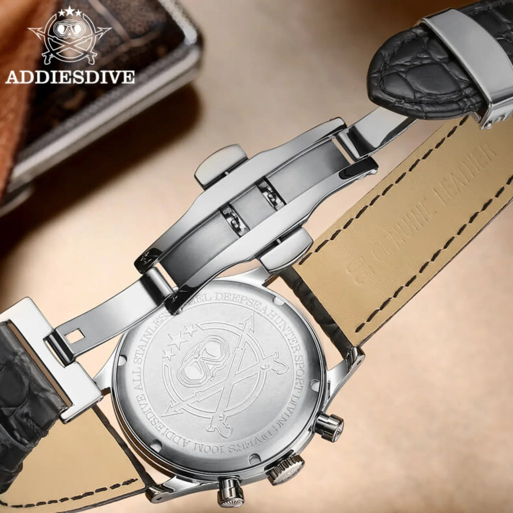 ADDIESDIVE Panda BB Chronograph Retro Men Watch 38mm Quartz Watch AD2037 - DREAM WATCHES