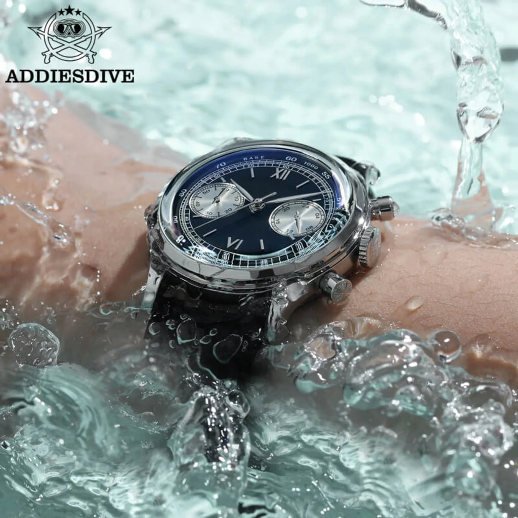ADDIESDIVE Panda BB Chronograph Retro Men Watch 38mm Quartz Watch AD2037 - DREAM WATCHES