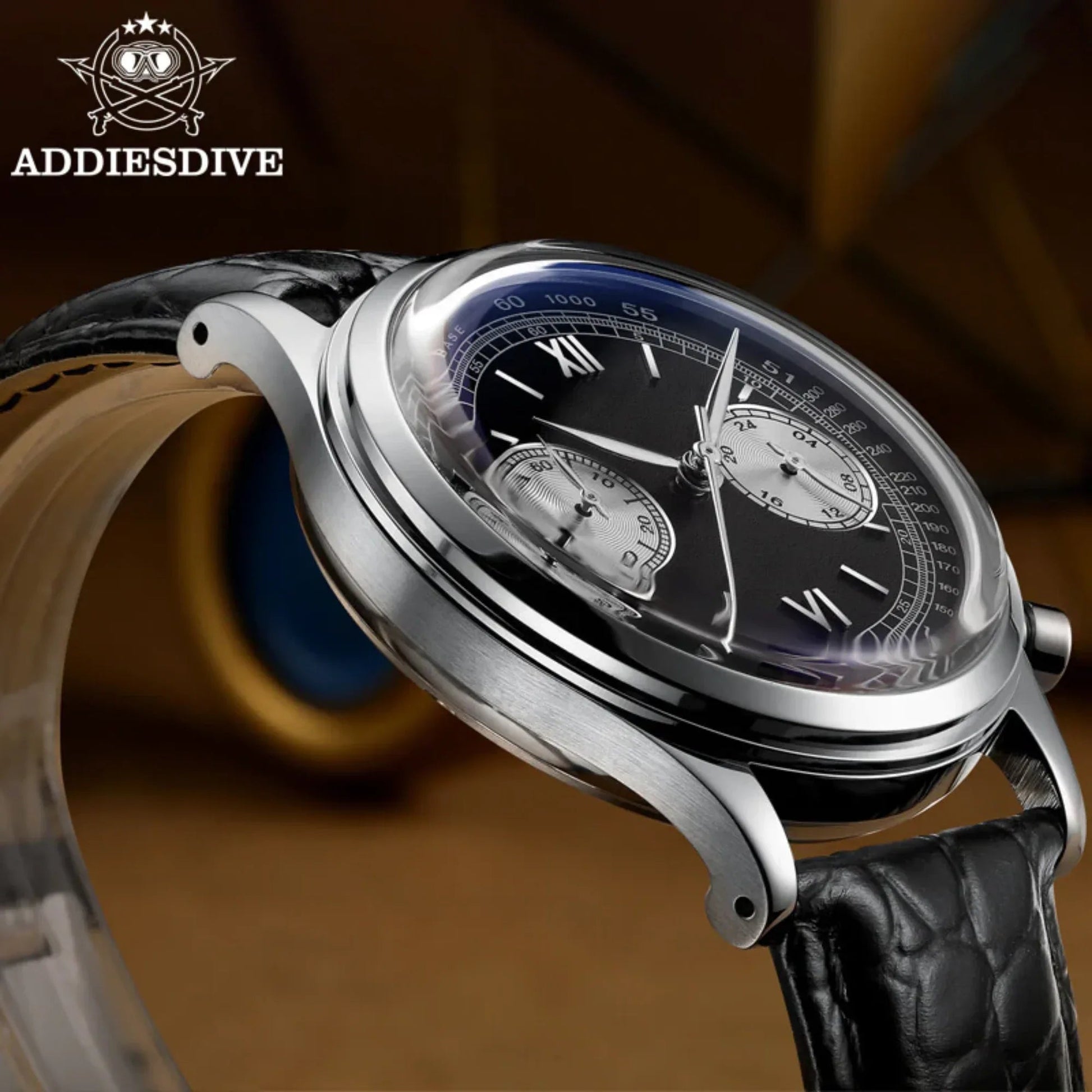 ADDIESDIVE Panda BB Chronograph Retro Men Watch 38mm Quartz Watch AD2037 - DREAM WATCHES