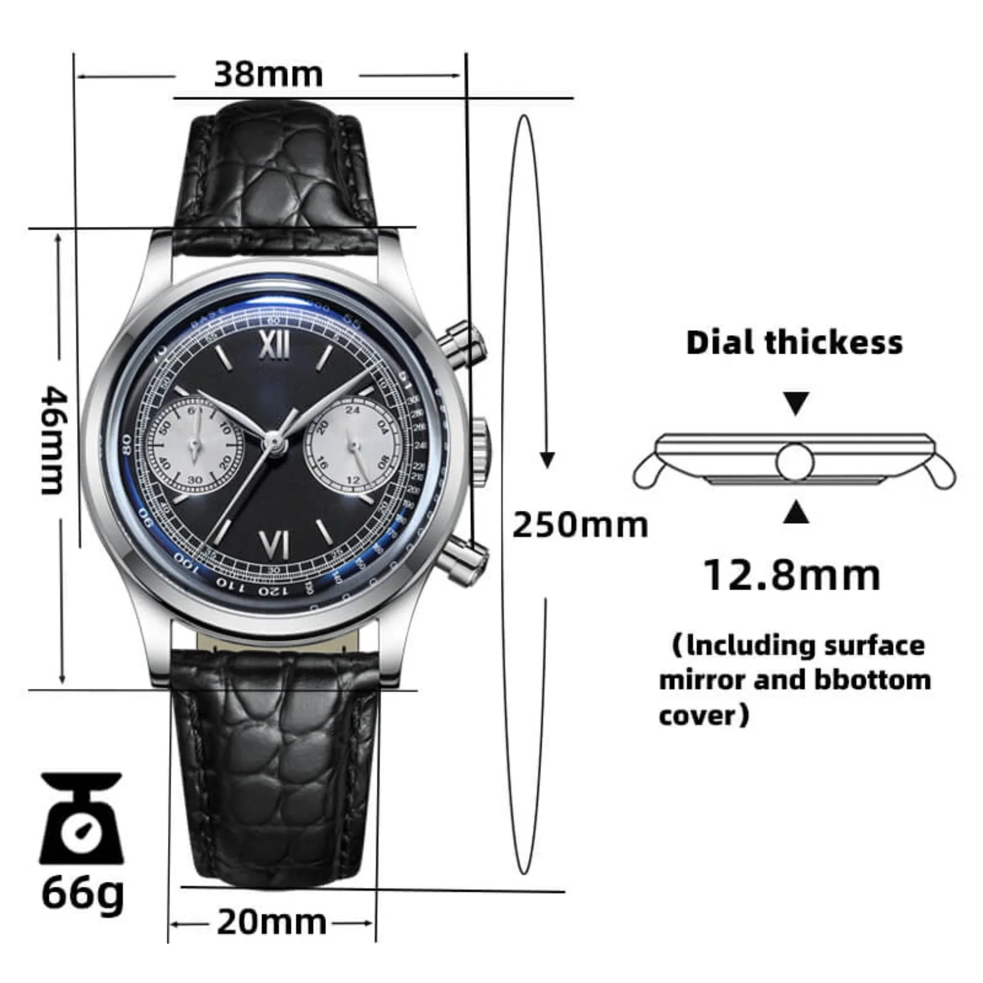 ADDIESDIVE Panda BB Chronograph Retro Men Watch 38mm Quartz Watch AD2037 - DREAM WATCHES