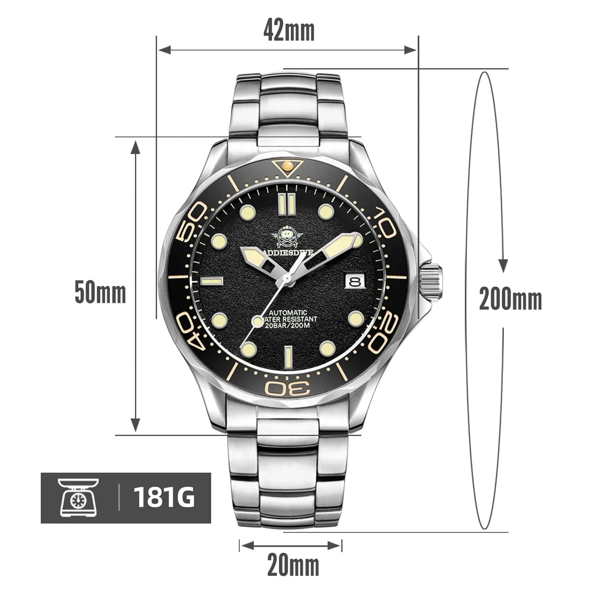ADDIESDIVE® Seamaster Men's Automatic Divers Watch AD2106 - DREAM WATCHES