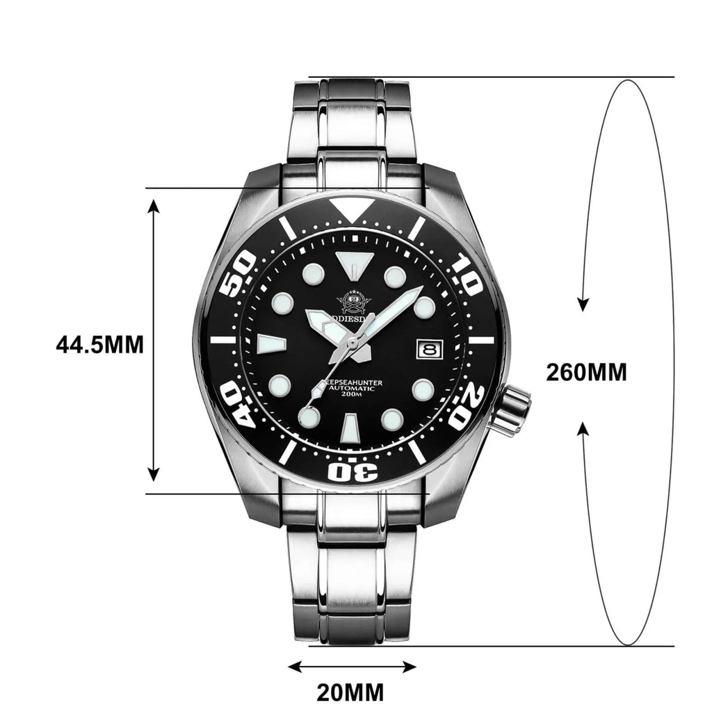 ADDIESDIVE® Sumo Green Professional Dive Watch for Men 44.5mm (MY-H10) - Black - DREAM WATCHES