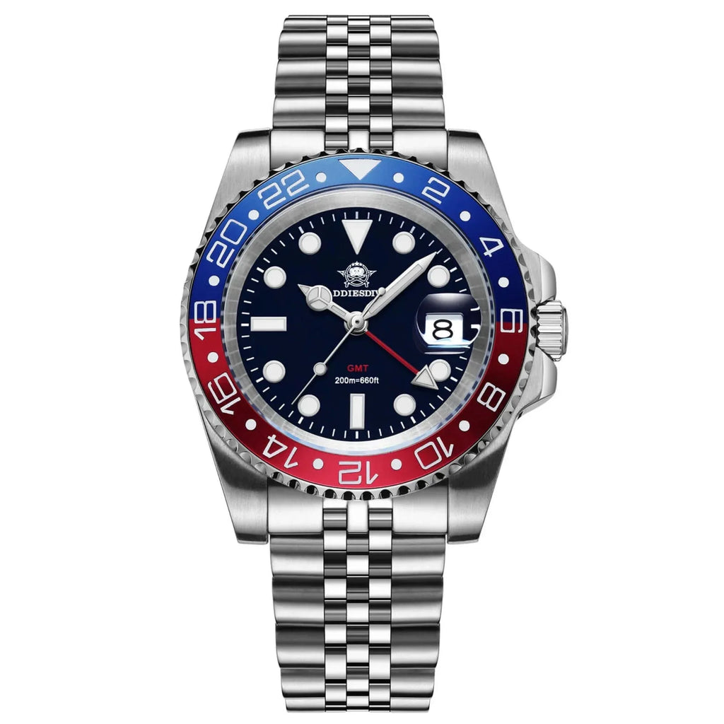 ADDIESDIVE Water Ghost Luxury Dive GMT Watch AD2050 with Swiss Movement - DREAM WATCHES