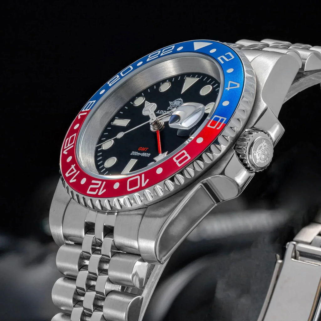 ADDIESDIVE Water Ghost Luxury Dive GMT Watch AD2050 with Swiss Movement - DREAM WATCHES
