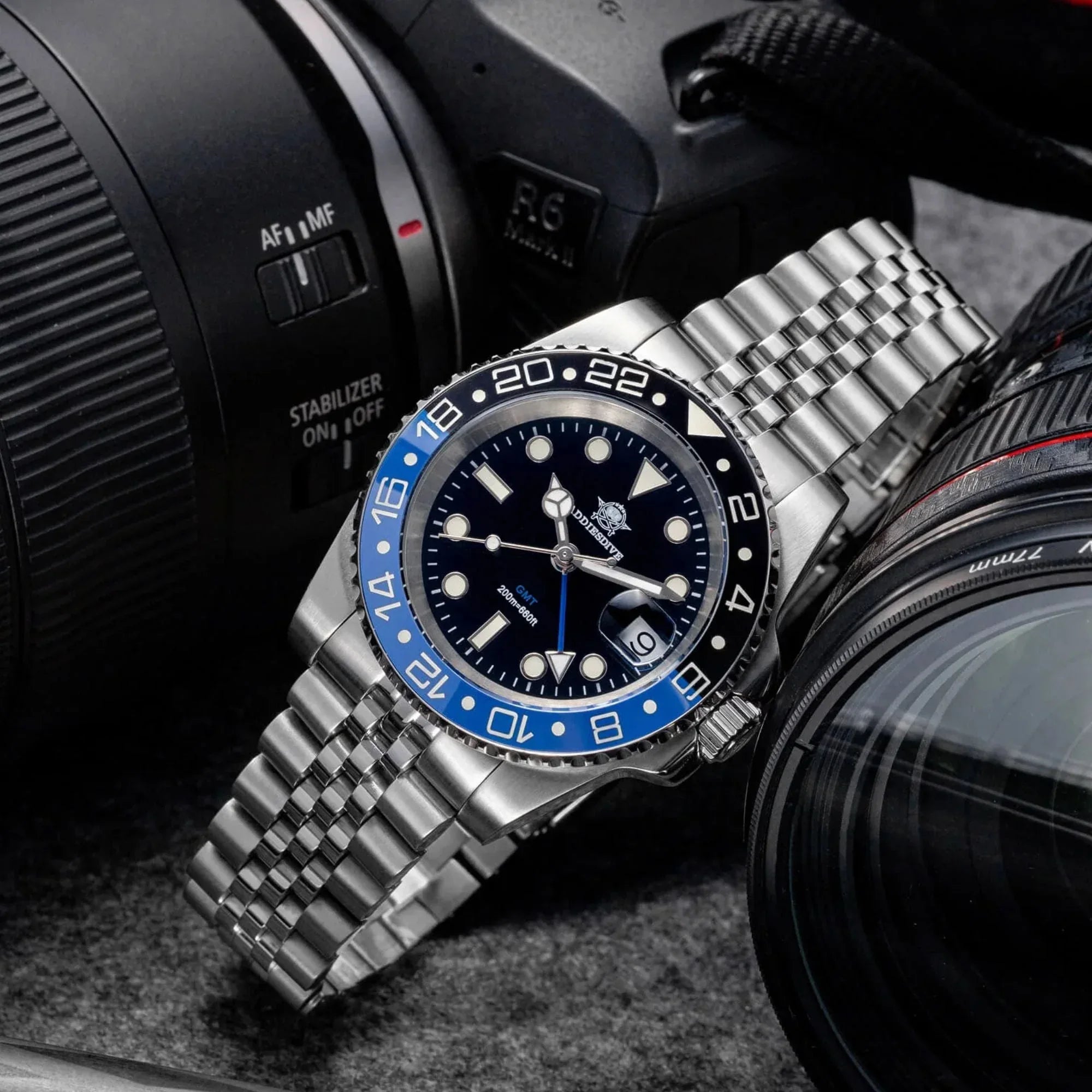 ADDIESDIVE Water Ghost Luxury Dive GMT Watch AD2050 with Swiss Movement - DREAM WATCHES