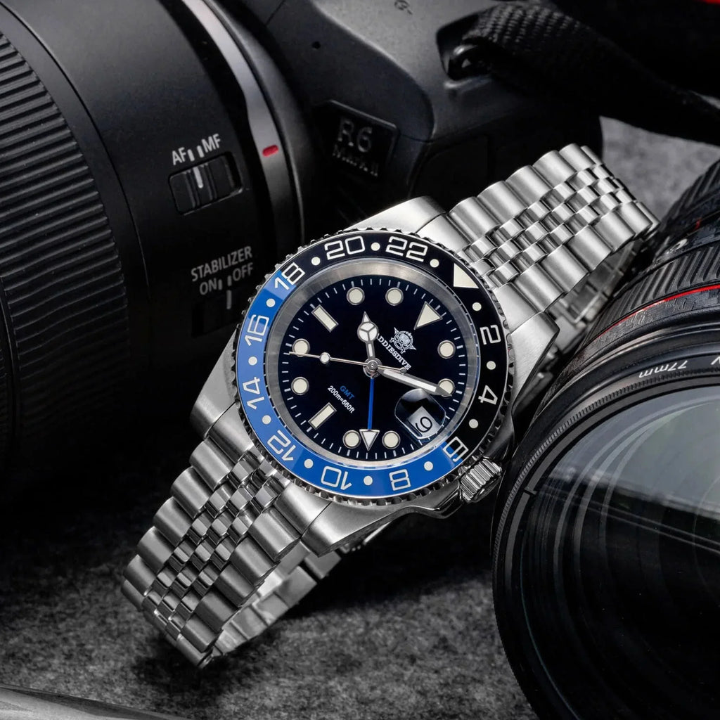 ADDIESDIVE Water Ghost Luxury Dive GMT Watch AD2050 with Swiss Movement - DREAM WATCHES