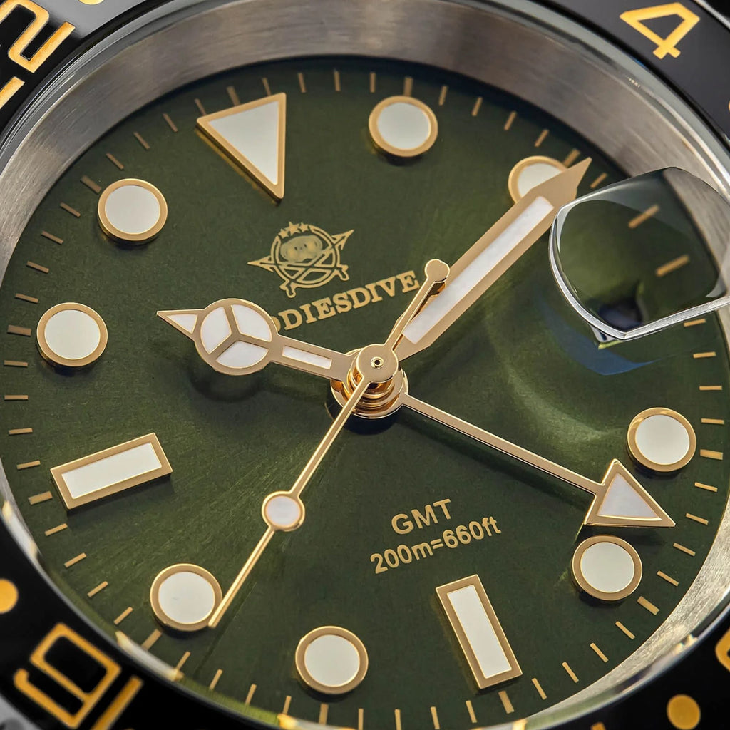 ADDIESDIVE Water Ghost Luxury Dive Watch GMT Watch AD2050 with Swiss Movement - DREAM WATCHES