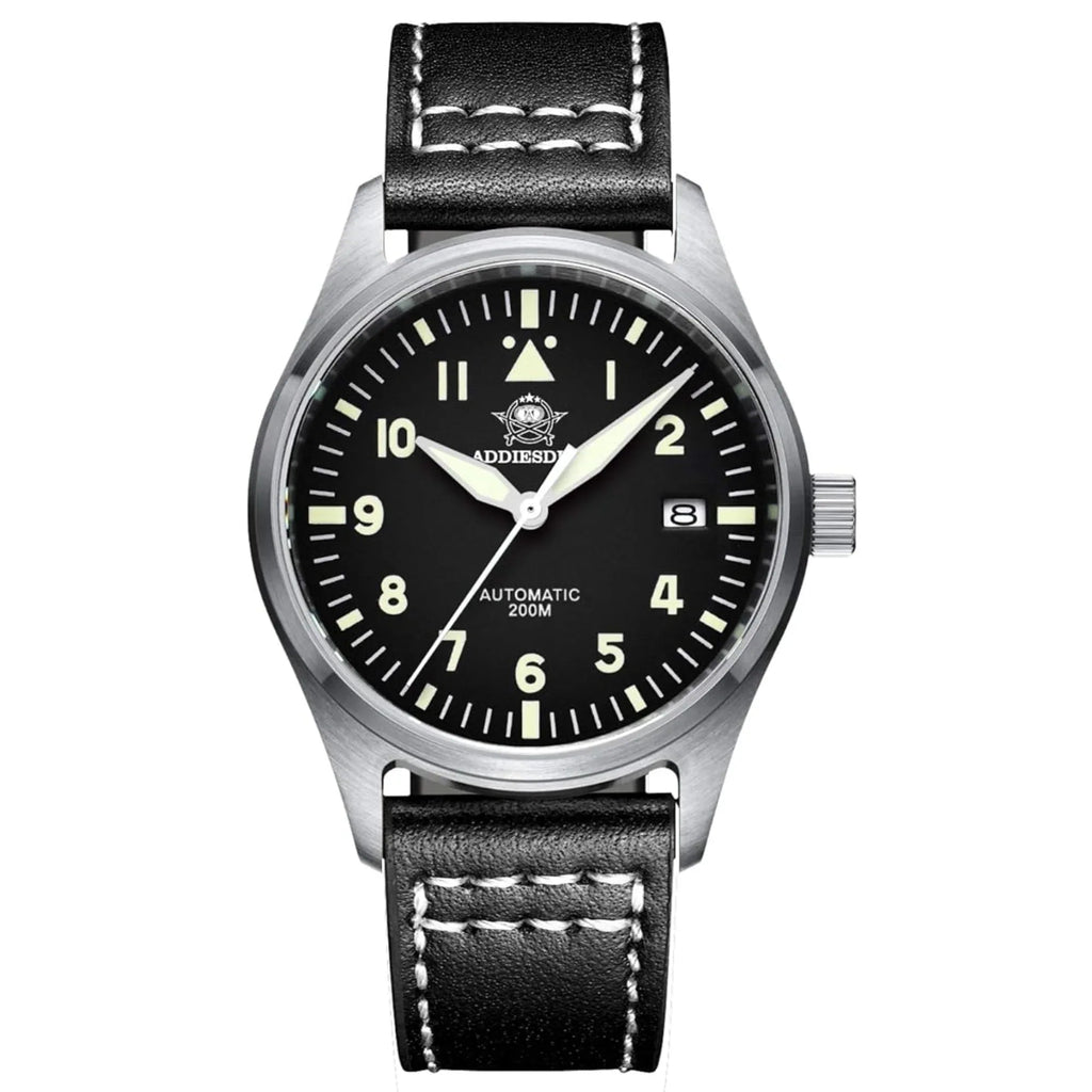 ADDIESDIVE®39mm Leather Men's Elegant Automatic Watch Diver 200M (MY-H2) - DREAM WATCHES
