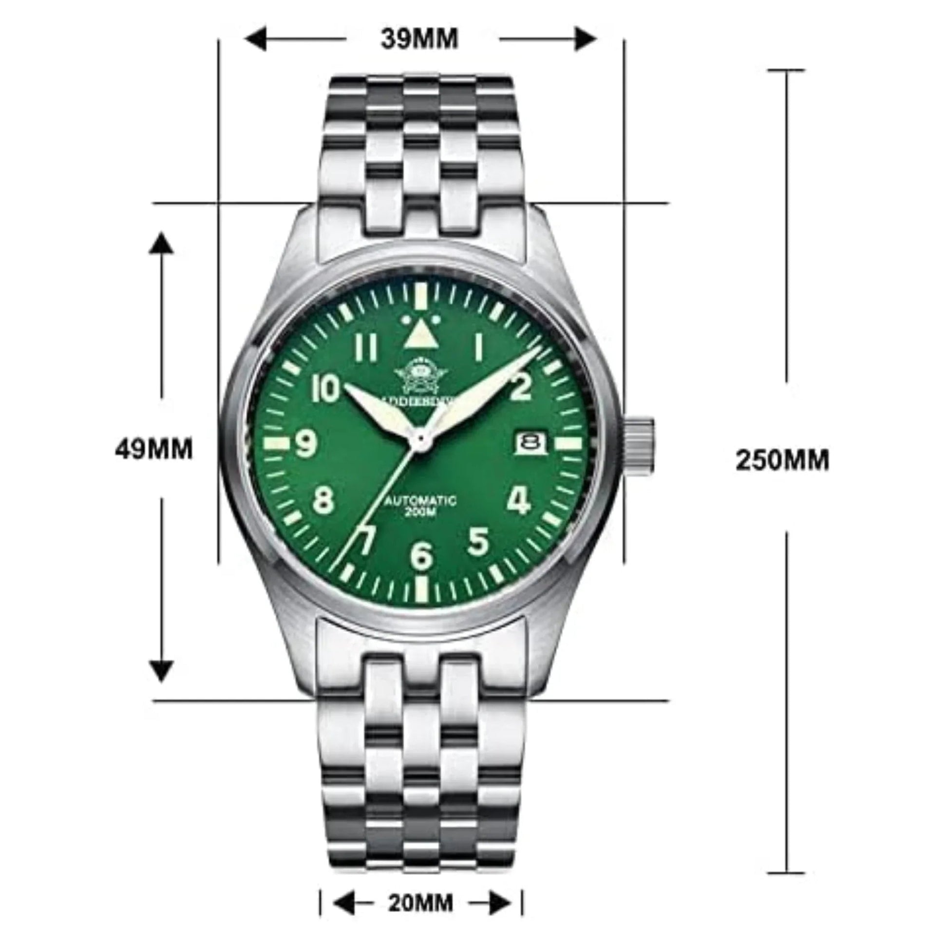 ADDIESDIVE®39mm Leather Men's Elegant Automatic Watch Diver 200M (MY-H2) - DREAM WATCHES