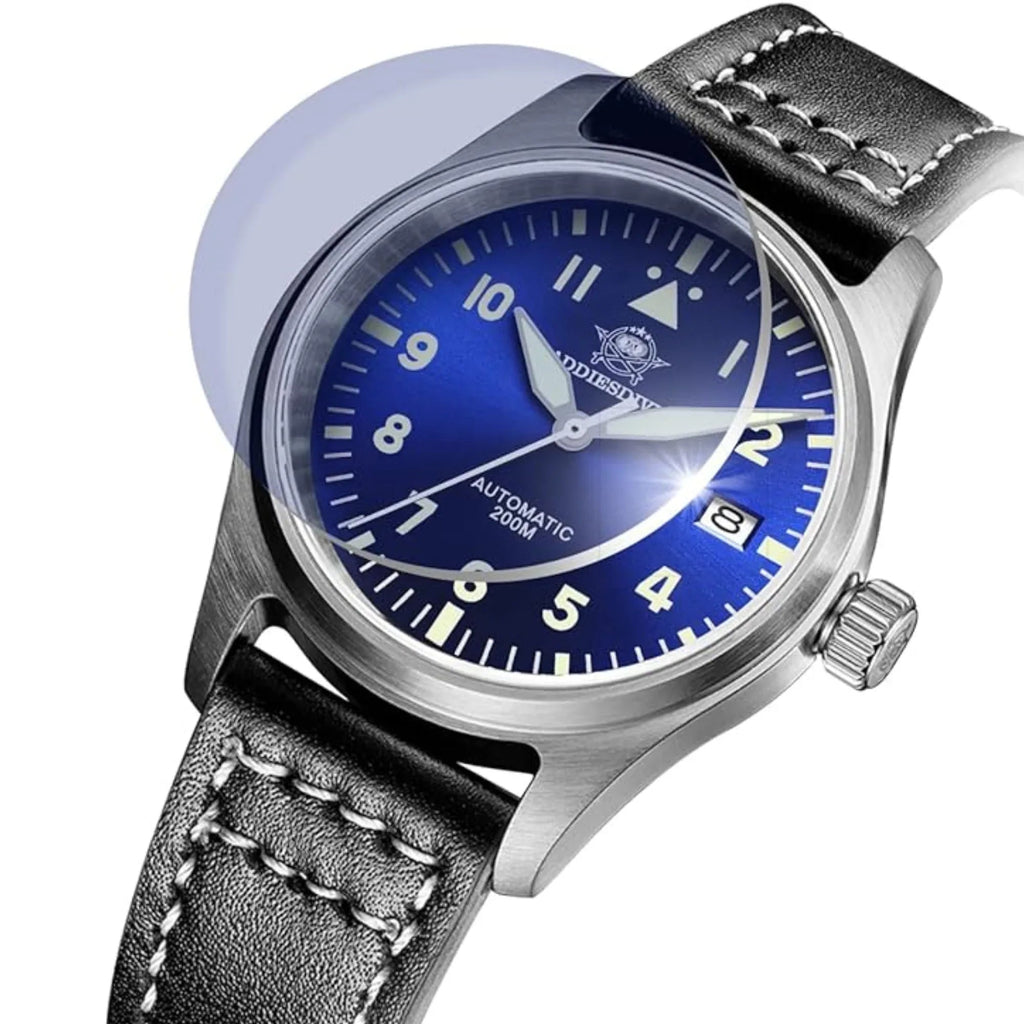 ADDIESDIVE®39mm Leather Men's Elegant Automatic Watch Diver 200M (MY-H2) - DREAM WATCHES