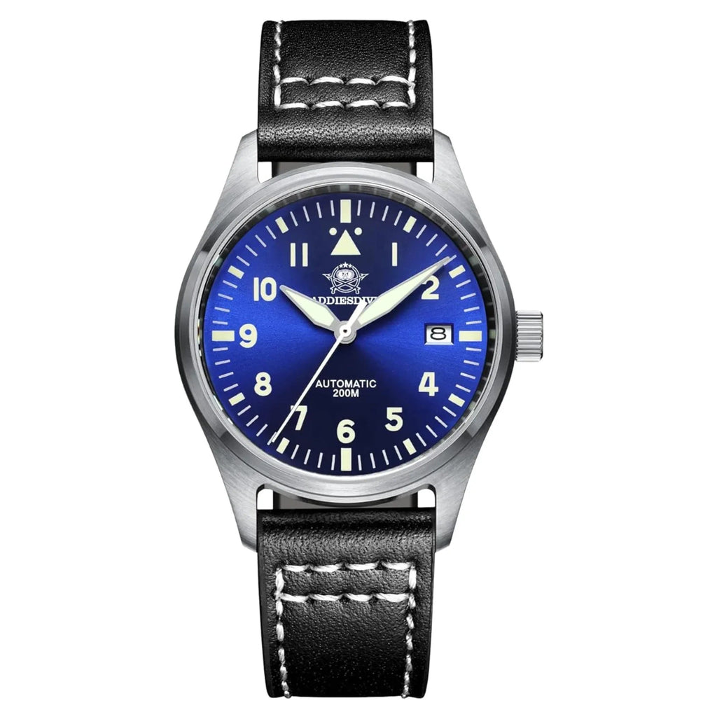 ADDIESDIVE®39mm Leather Men's Elegant Automatic Watch Diver 200M (MY-H2) - DREAM WATCHES