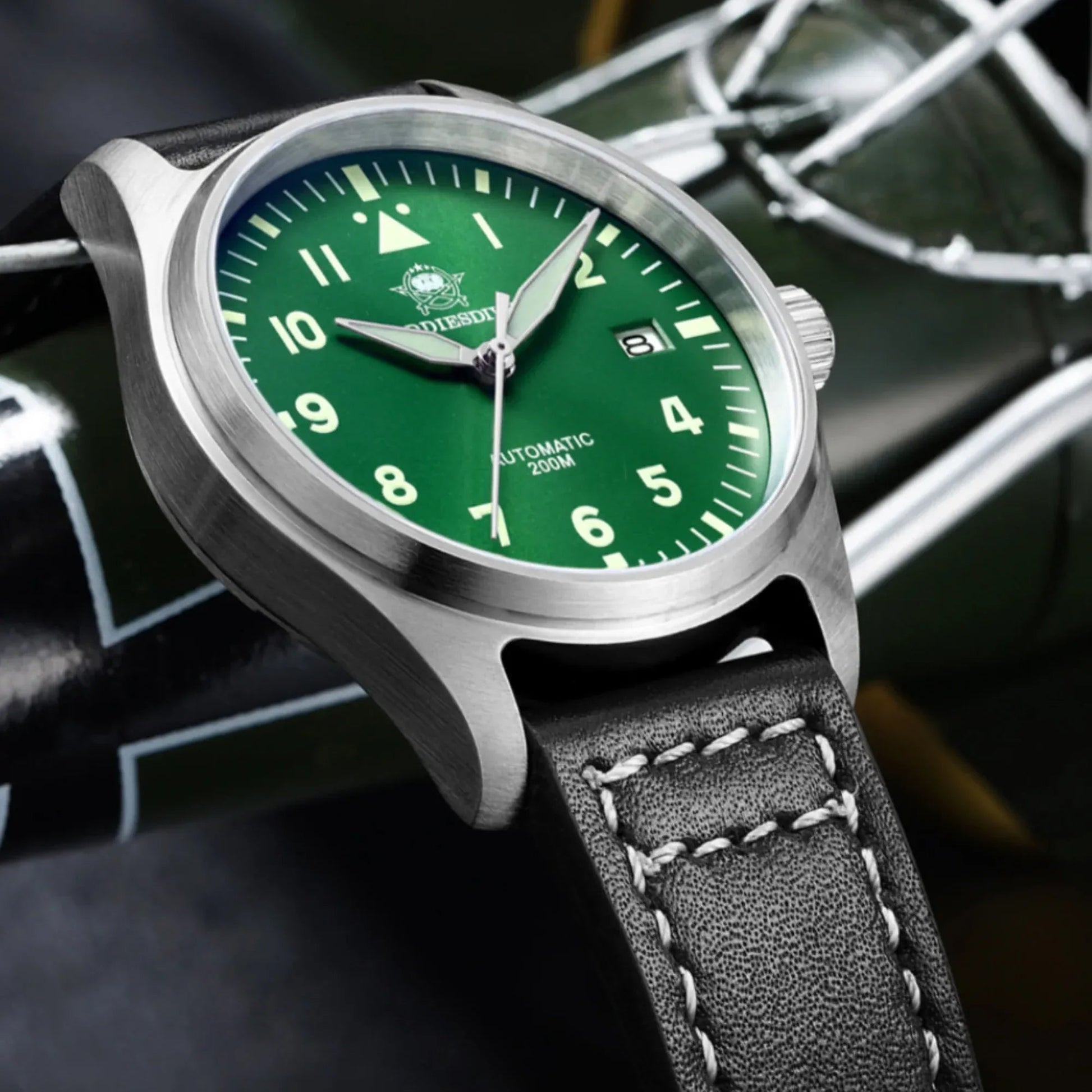 ADDIESDIVE®39mm Leather Men's Elegant Automatic Watch Diver 200M (MY-H2) - DREAM WATCHES