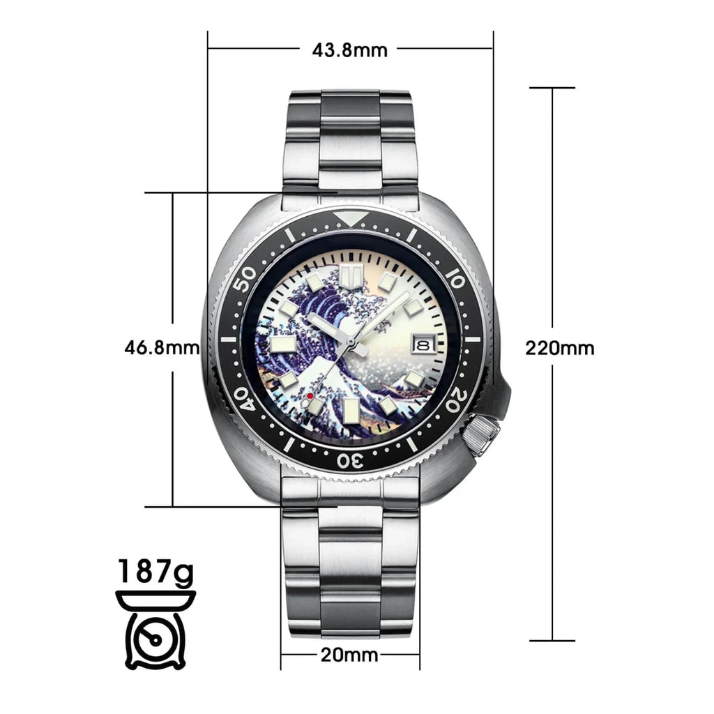ADDIESIVE Diving Watch Synthetic Sapphire Crystal Luminous Dial 200M H8-Surf - DREAM WATCHES