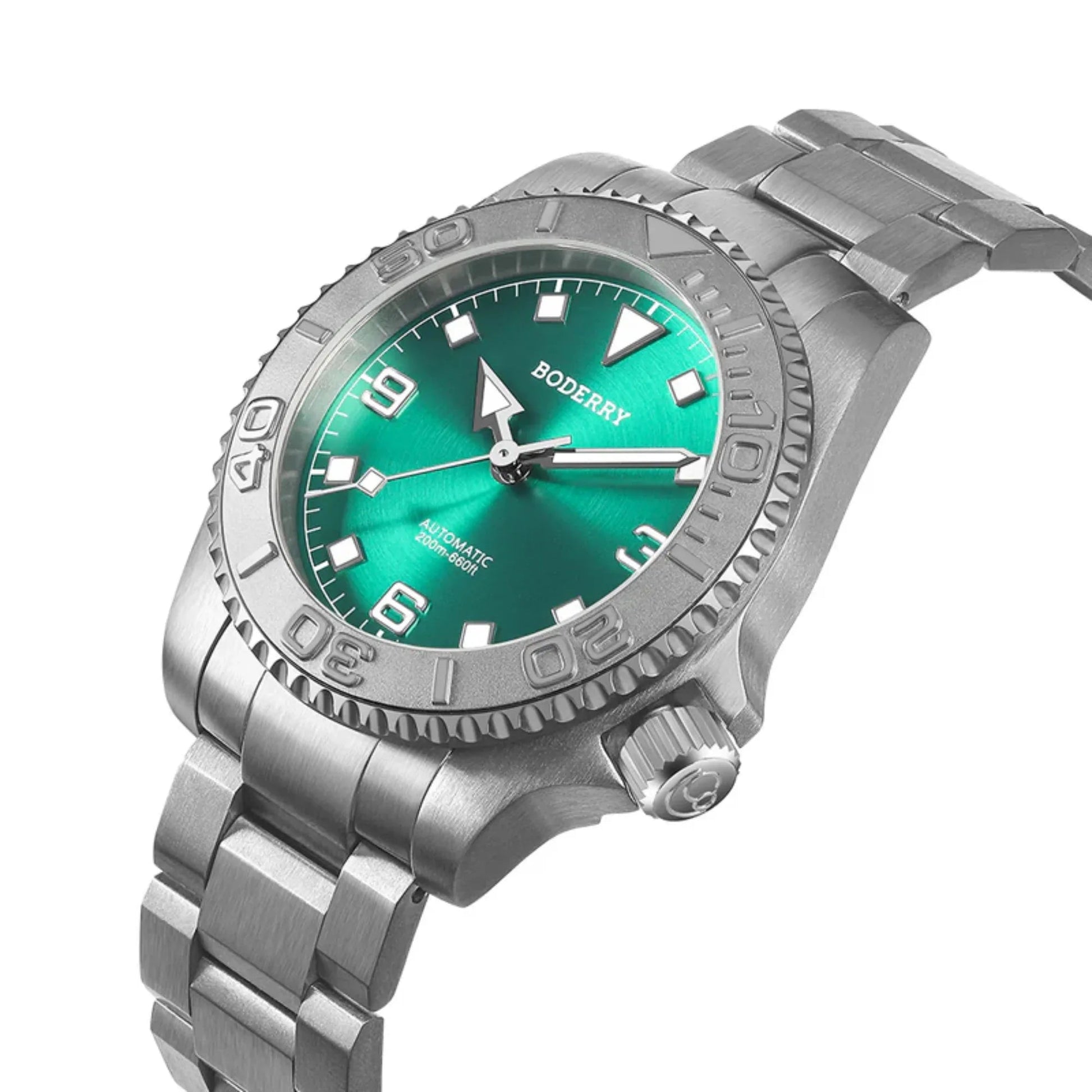 ADMIRAL 3-Hand No-Date - 200M Waterproof Titanium Automatic Diver Watch | Aurora Green - DREAM WATCHES