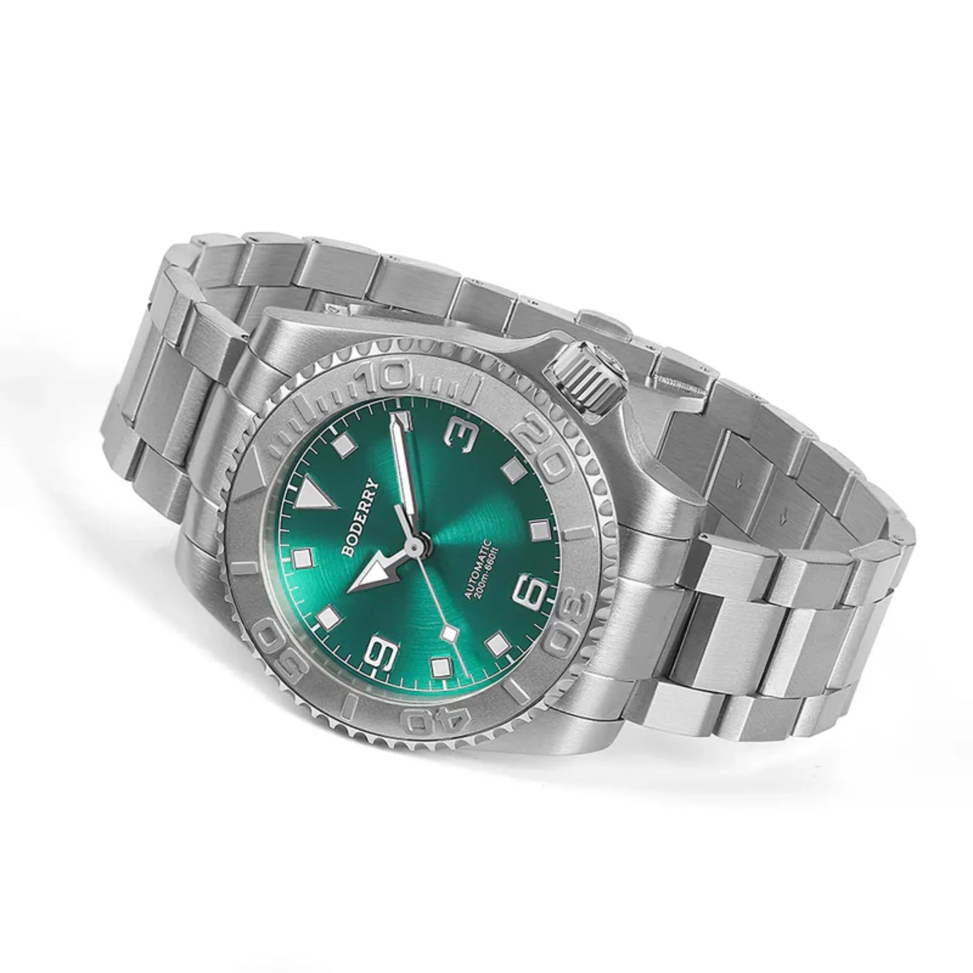 ADMIRAL 3-Hand No-Date - 200M Waterproof Titanium Automatic Diver Watch | Aurora Green - DREAM WATCHES