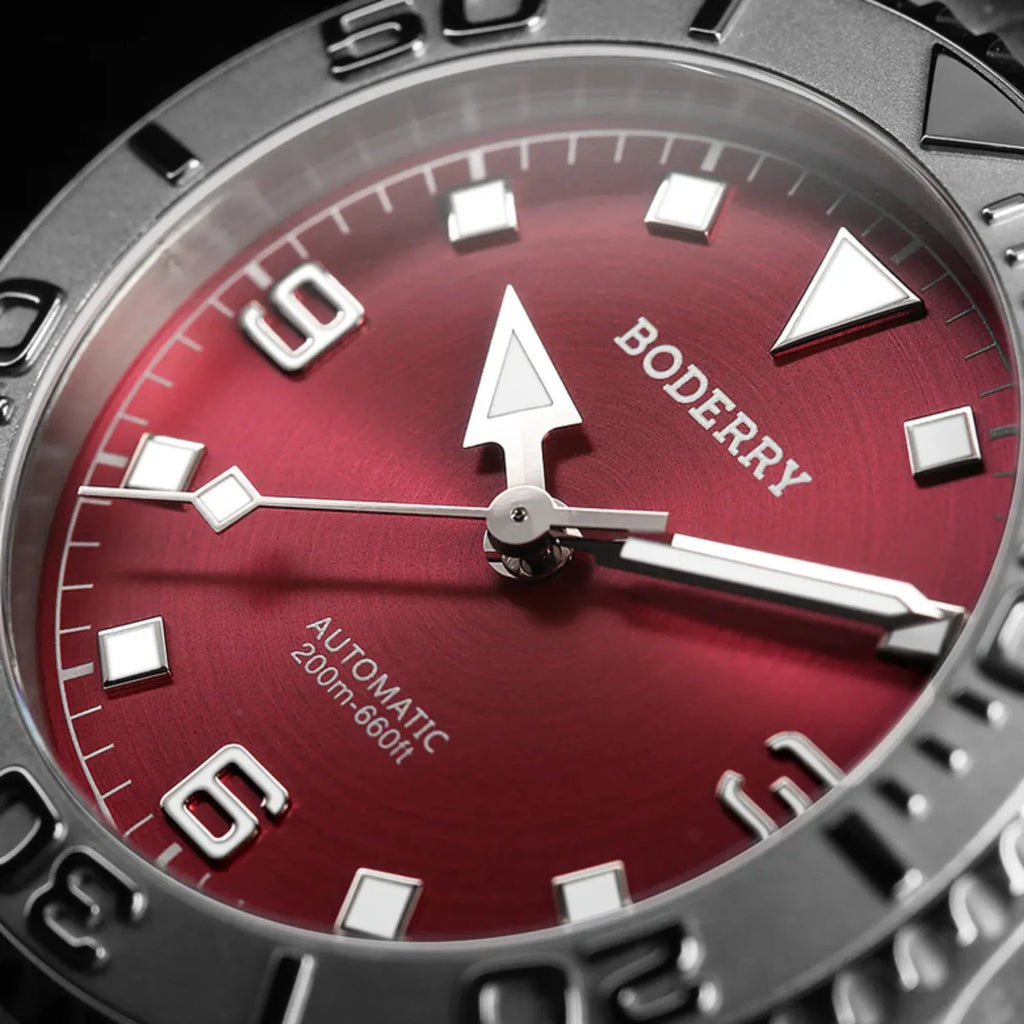ADMIRAL 3-Hand No-Date - 200M Waterproof Titanium Automatic Diver Watch | Coral Red - DREAM WATCHES