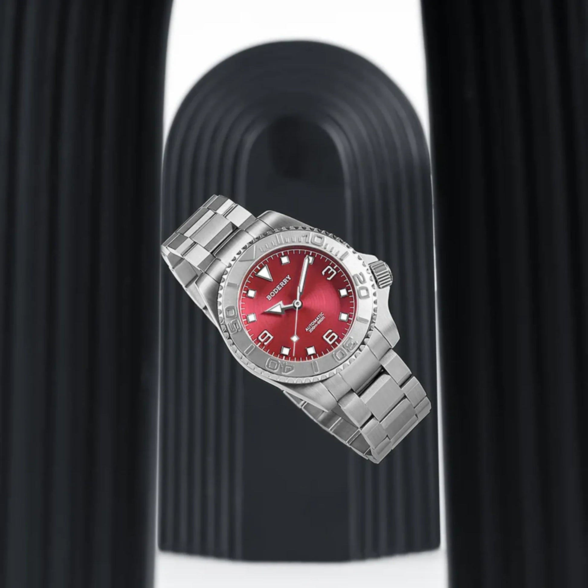 ADMIRAL 3-Hand No-Date - 200M Waterproof Titanium Automatic Diver Watch | Coral Red - DREAM WATCHES