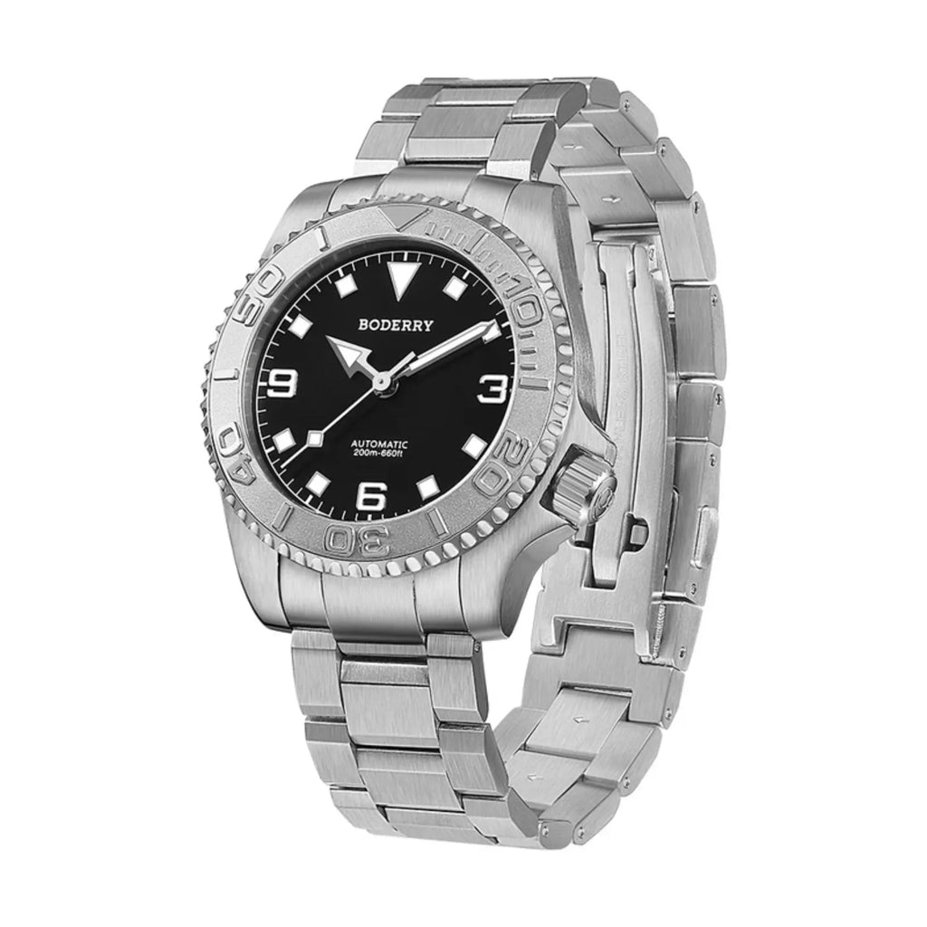 ADMIRAL 3-Hand No-Date - 200M Waterproof Titanium Automatic Diver Watch | Jet Black - DREAM WATCHES