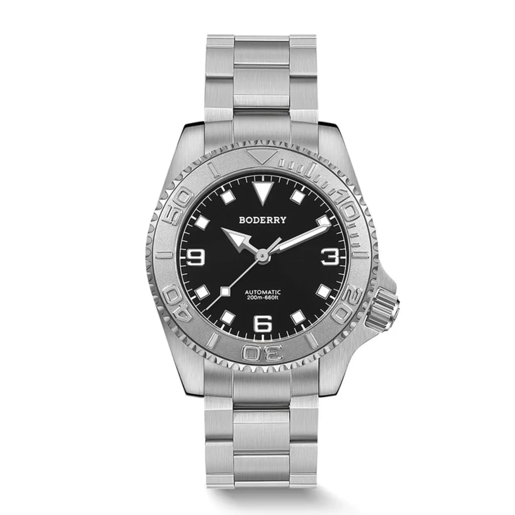 ADMIRAL 3-Hand No-Date - 200M Waterproof Titanium Automatic Diver Watch | Jet Black - DREAM WATCHES