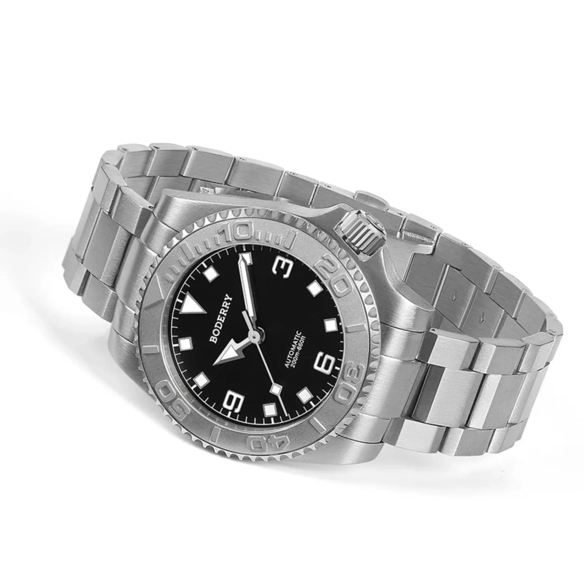 ADMIRAL 3-Hand No-Date - 200M Waterproof Titanium Automatic Diver Watch | Jet Black - DREAM WATCHES