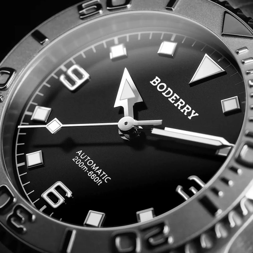 ADMIRAL 3-Hand No-Date - 200M Waterproof Titanium Automatic Diver Watch | Jet Black - DREAM WATCHES