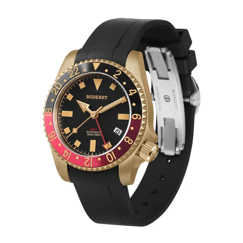 ADMIRAL GMT - 200M Waterproof Bronze Automatic Diver Watch | Black - DREAM WATCHES