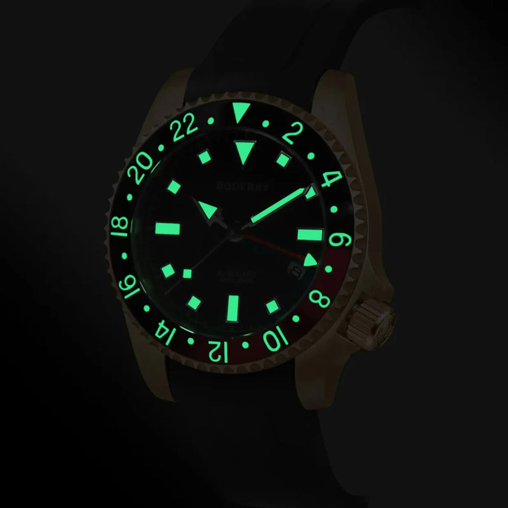 ADMIRAL GMT - 200M Waterproof Bronze Automatic Diver Watch | Black - DREAM WATCHES