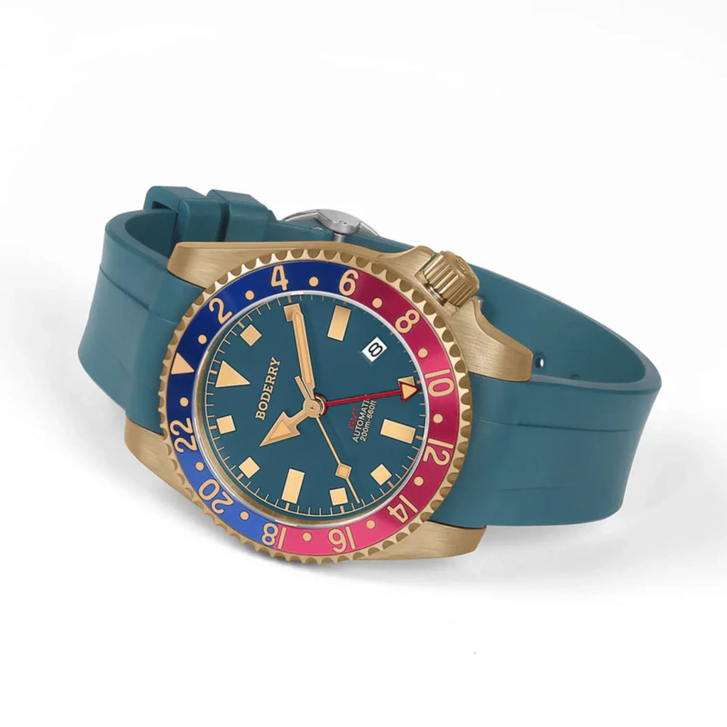 ADMIRAL GMT - 200M Waterproof Bronze Automatic Diver Watch | Blue - DREAM WATCHES