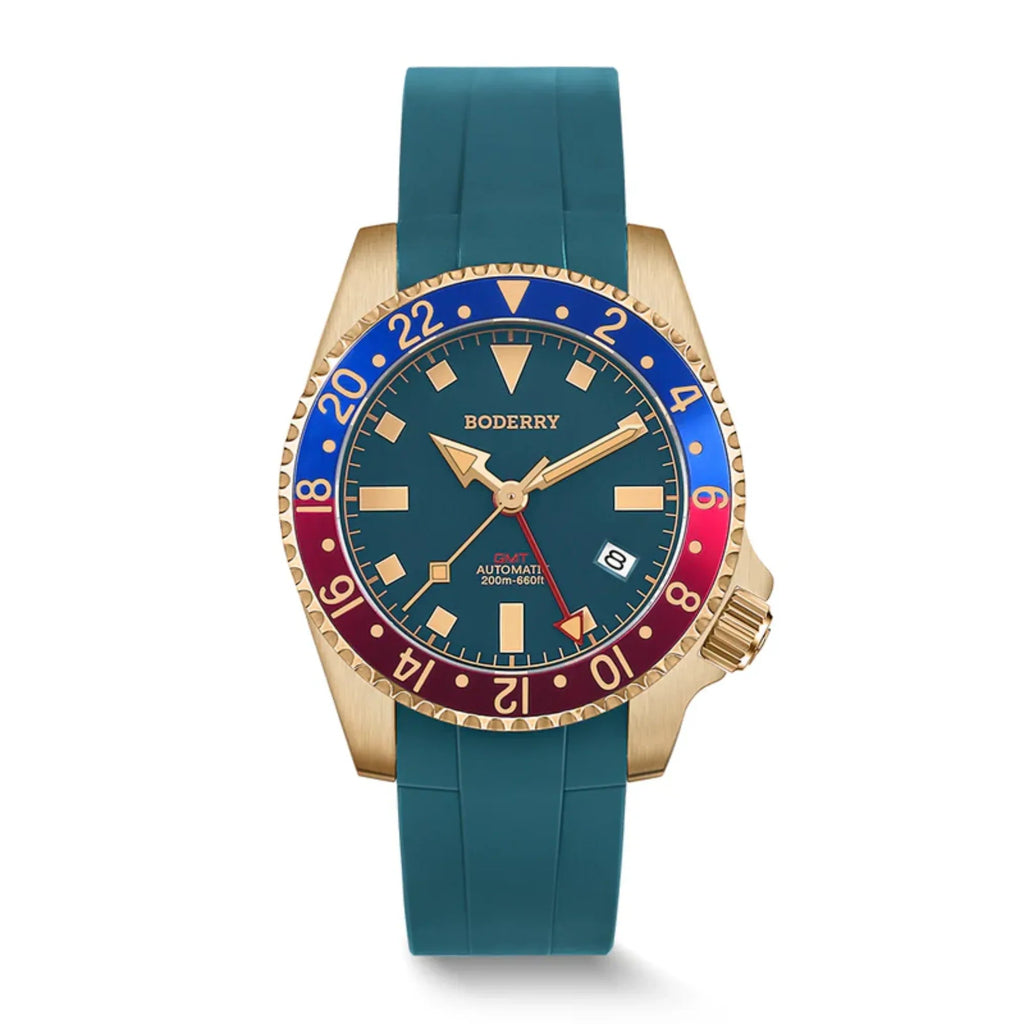 ADMIRAL GMT - 200M Waterproof Bronze Automatic Diver Watch | Blue - DREAM WATCHES