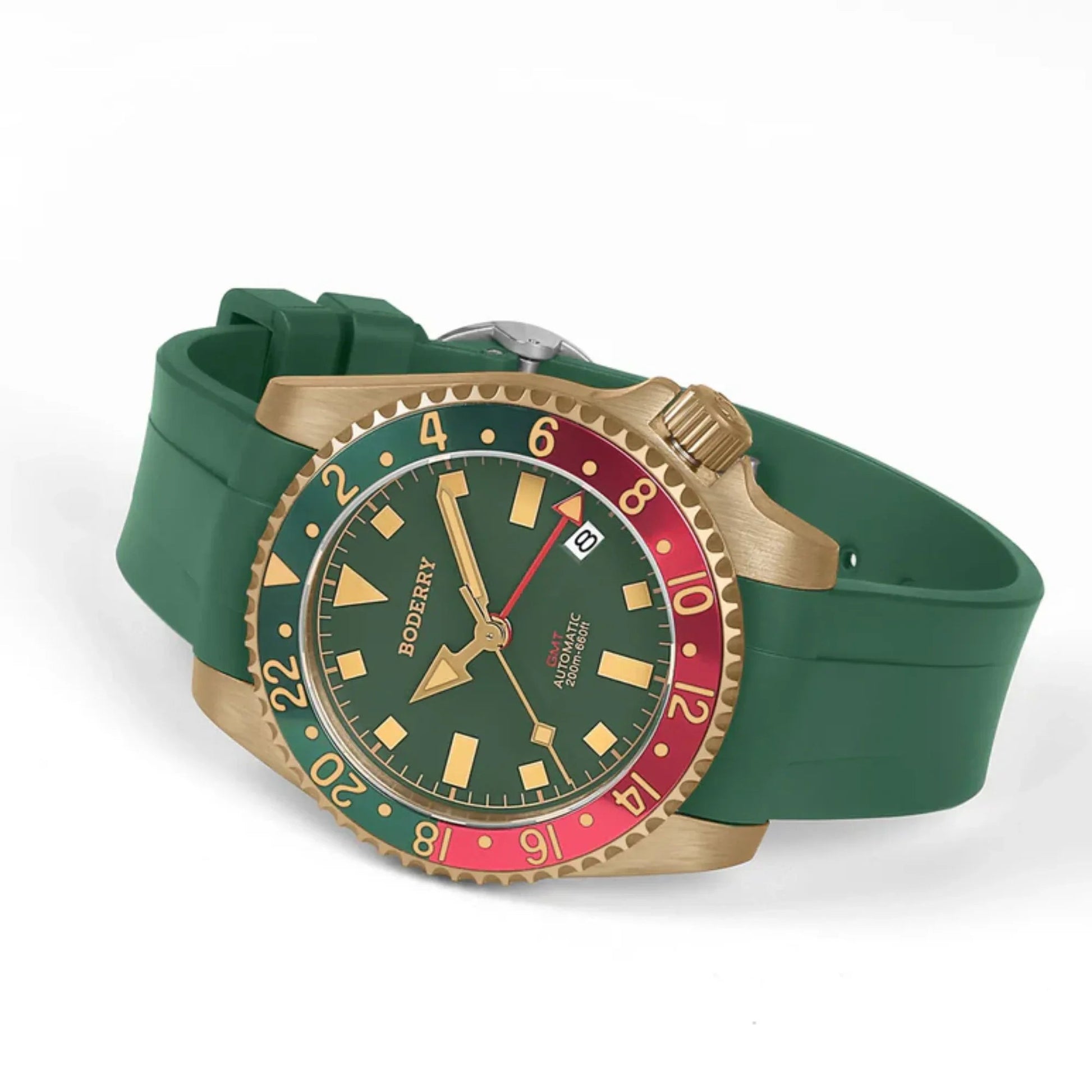 ADMIRAL GMT - 200M Waterproof Bronze Automatic Diver Watch | Green - DREAM WATCHES