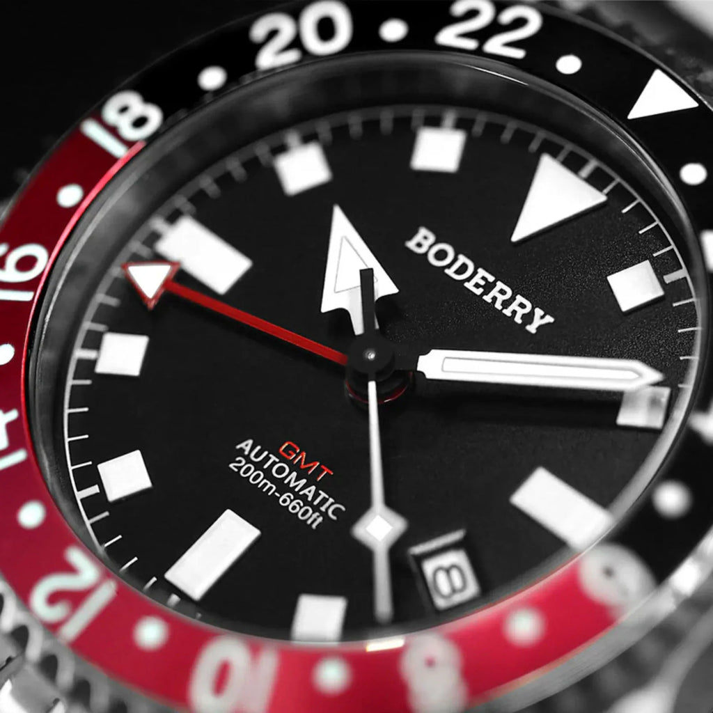 ADMIRAL GMT - 200M Waterproof Titanium Automatic Diver Watch | Black - DREAM WATCHES