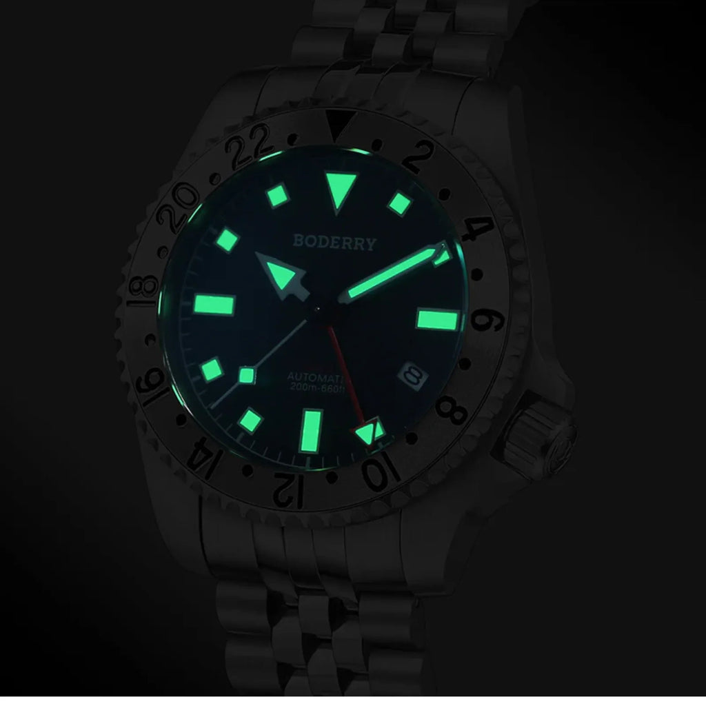 ADMIRAL GMT - 200M Waterproof Titanium Automatic Diver Watch | Black-Ti - DREAM WATCHES