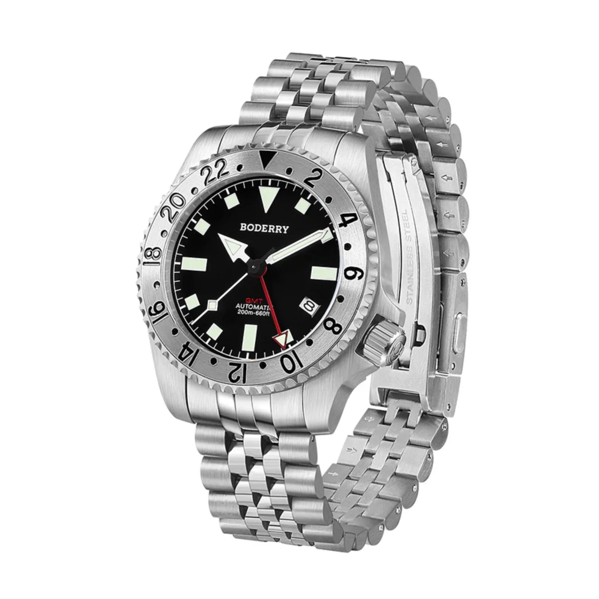 ADMIRAL GMT - 200M Waterproof Titanium Automatic Diver Watch | Black-Ti - DREAM WATCHES