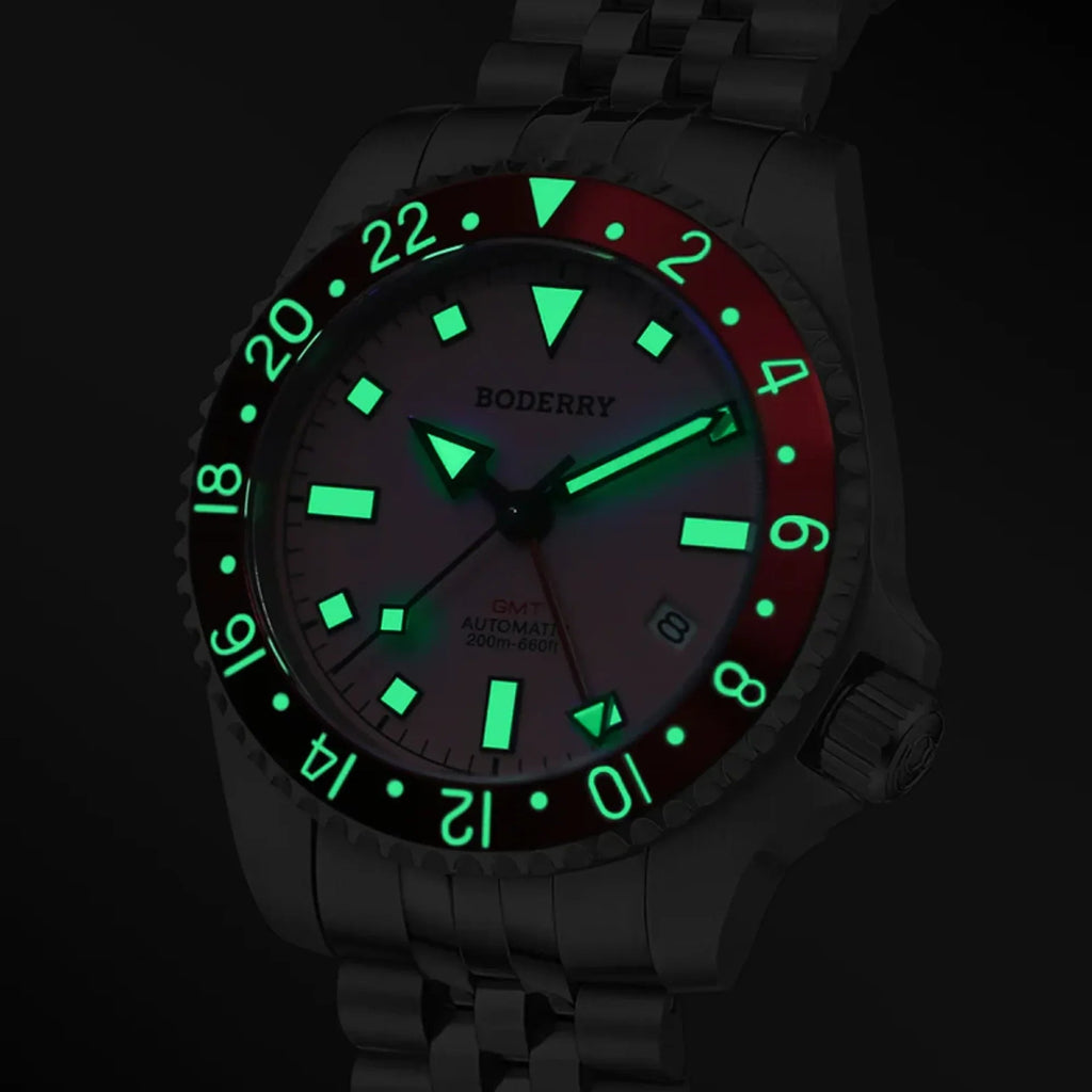 ADMIRAL GMT - 200M Waterproof Titanium Automatic Diver Watch | Pink - DREAM WATCHES