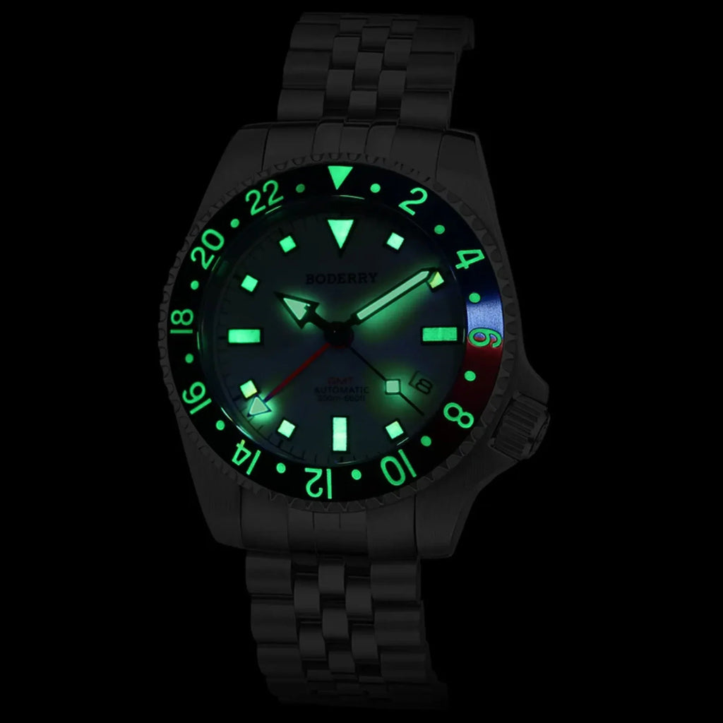 ADMIRAL GMT - 200M Waterproof Titanium Automatic Diver Watch | White - DREAM WATCHES