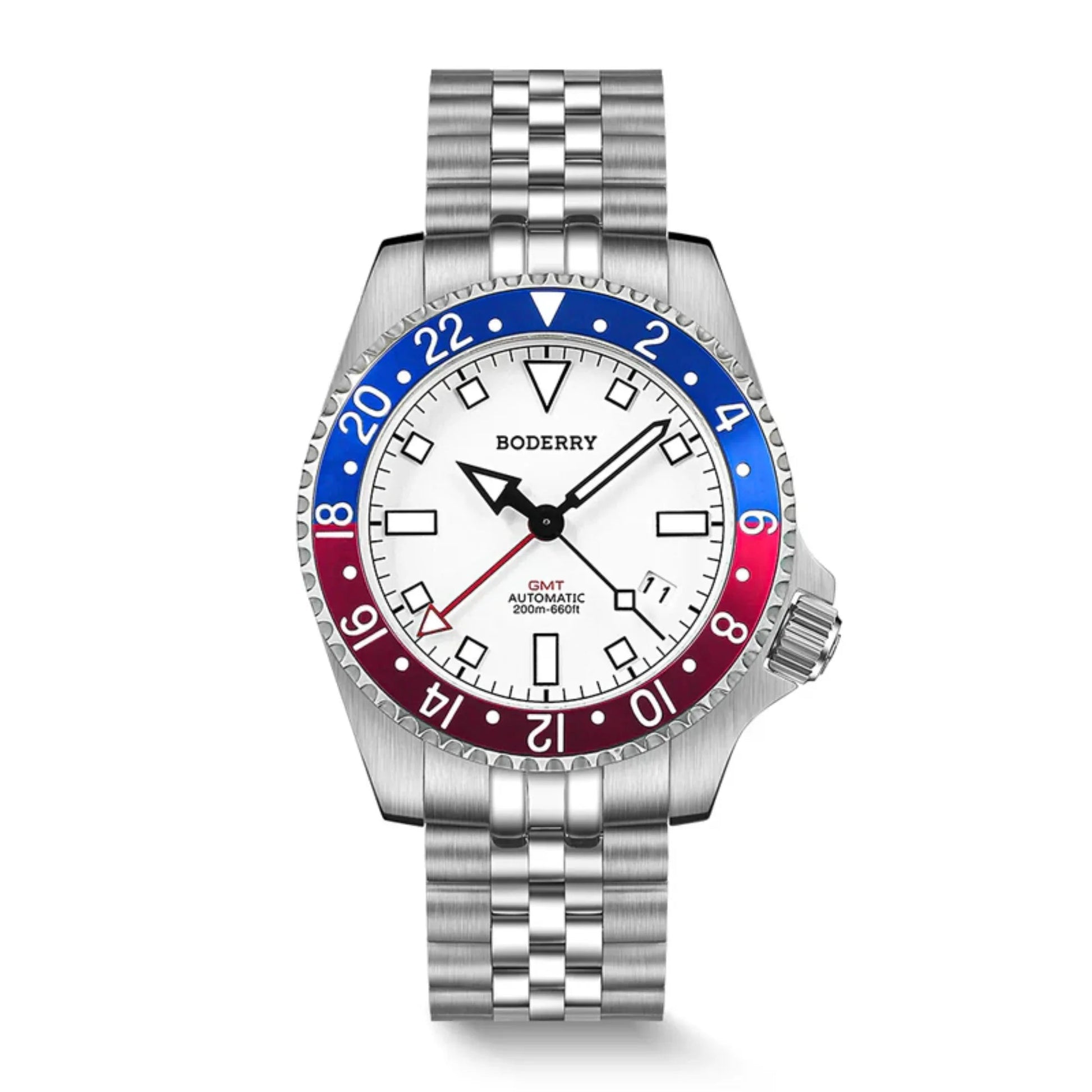 ADMIRAL GMT - 200M Waterproof Titanium Automatic Diver Watch | White - DREAM WATCHES
