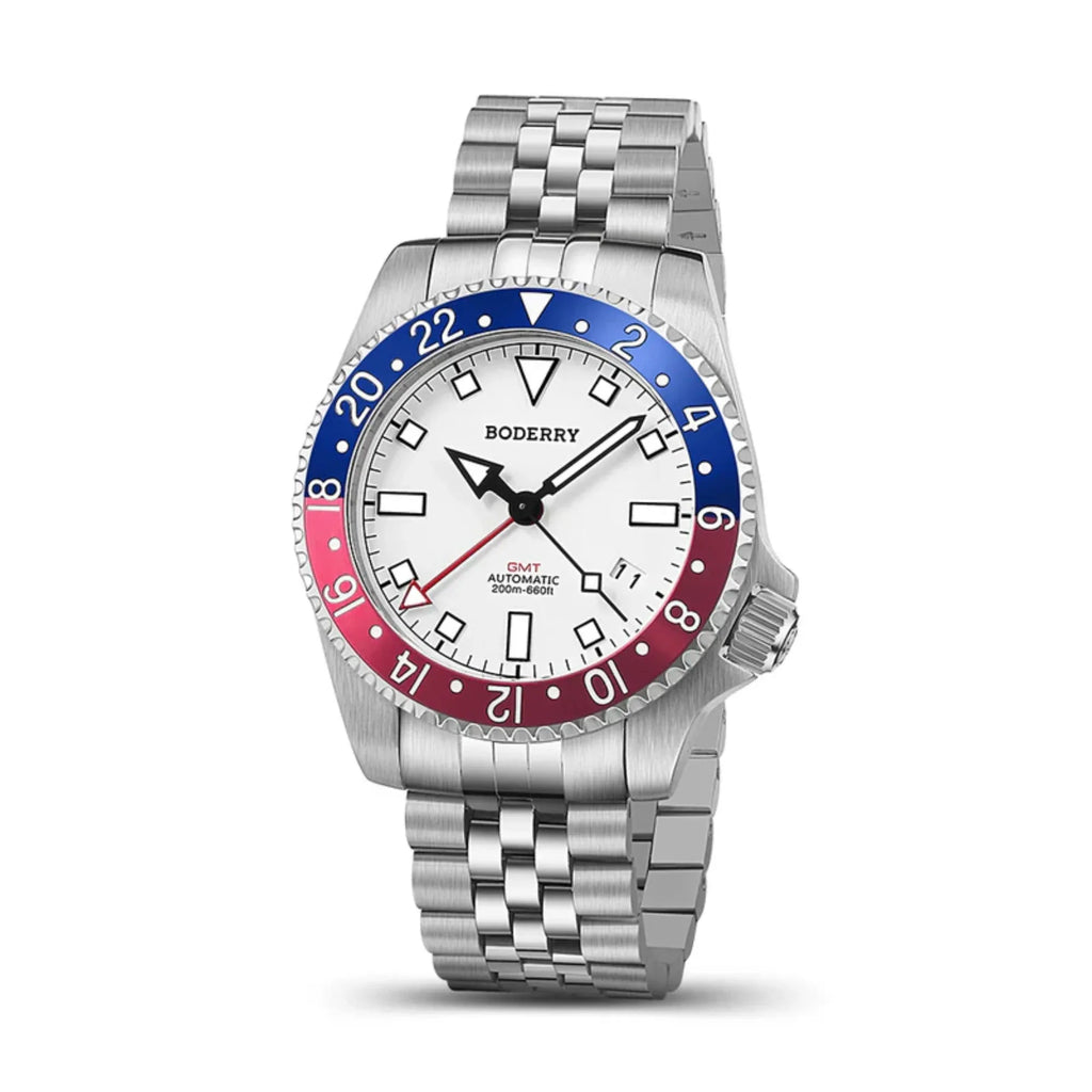 ADMIRAL GMT - 200M Waterproof Titanium Automatic Diver Watch | White - DREAM WATCHES