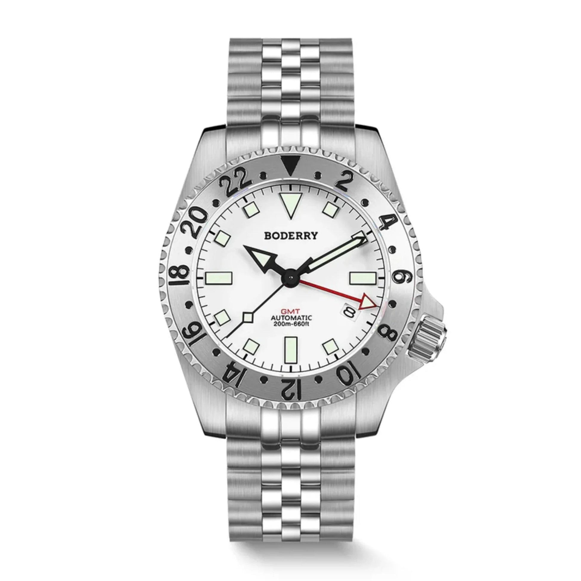 ADMIRAL GMT - 200M Waterproof Titanium Automatic Diver Watch | White-Ti - DREAM WATCHES