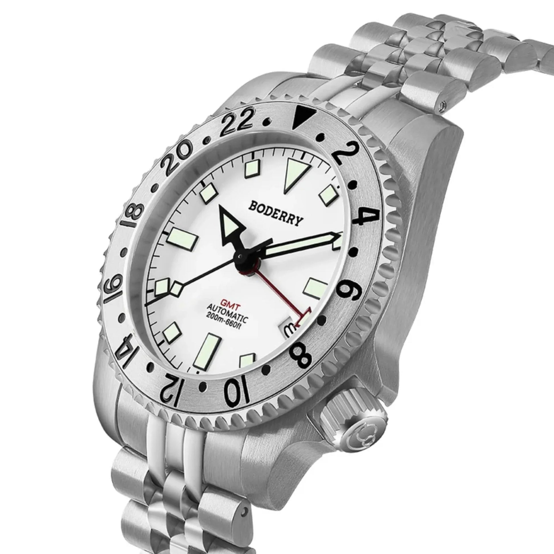 ADMIRAL GMT - 200M Waterproof Titanium Automatic Diver Watch | White-Ti - DREAM WATCHES