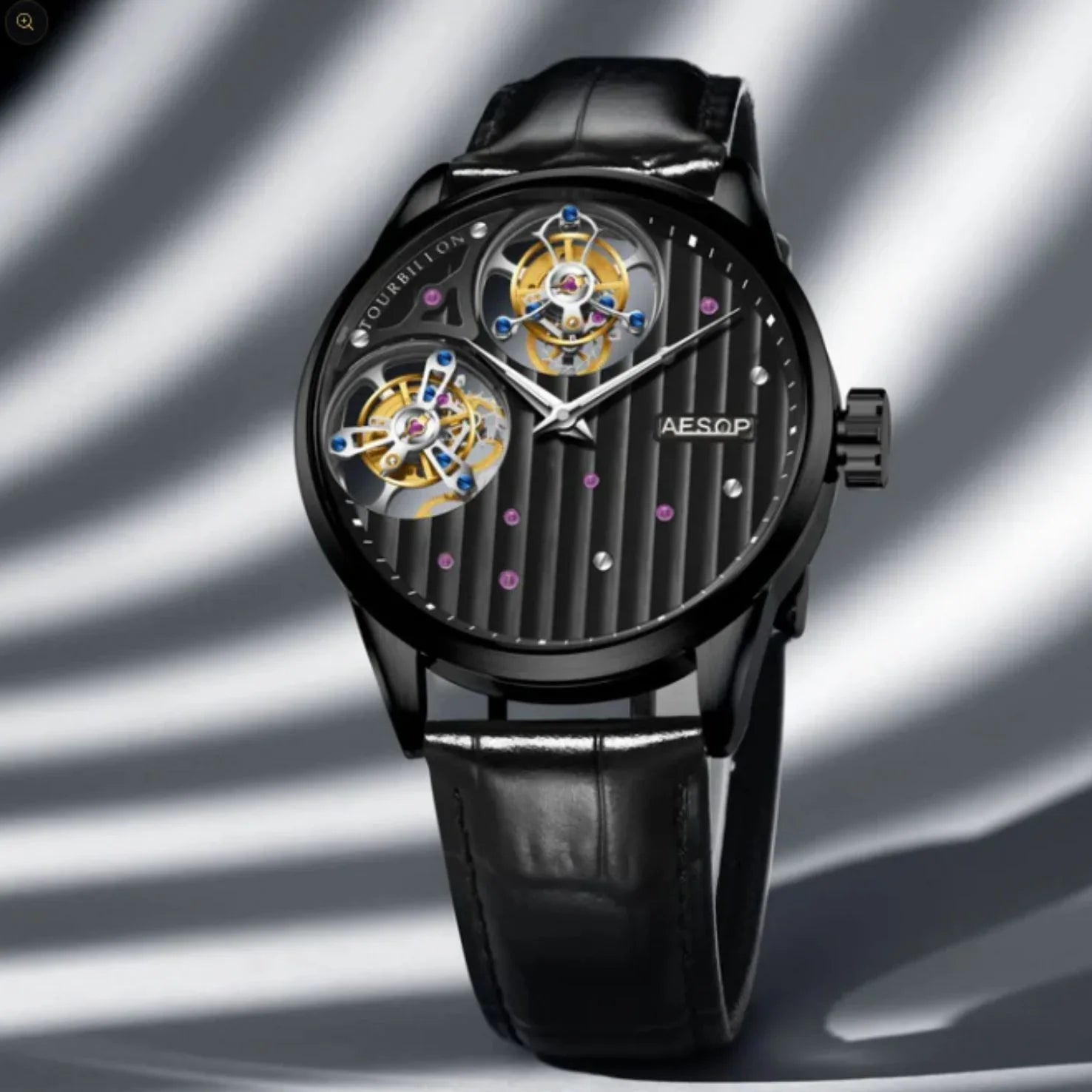 Aesop 12 o'clock and 9 o'clock Original Double Tourbillon Watch 7075 - DREAM WATCHES