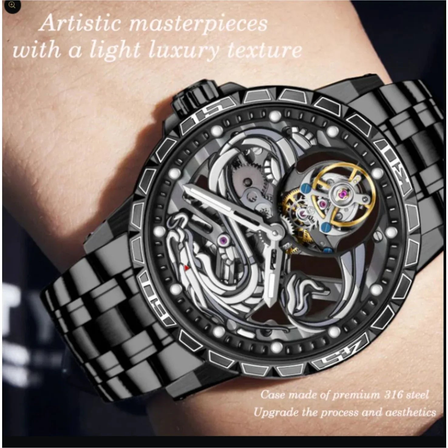 AESOP 7087 Dragon Tourbillon Mechanical Watch - DREAM WATCHES